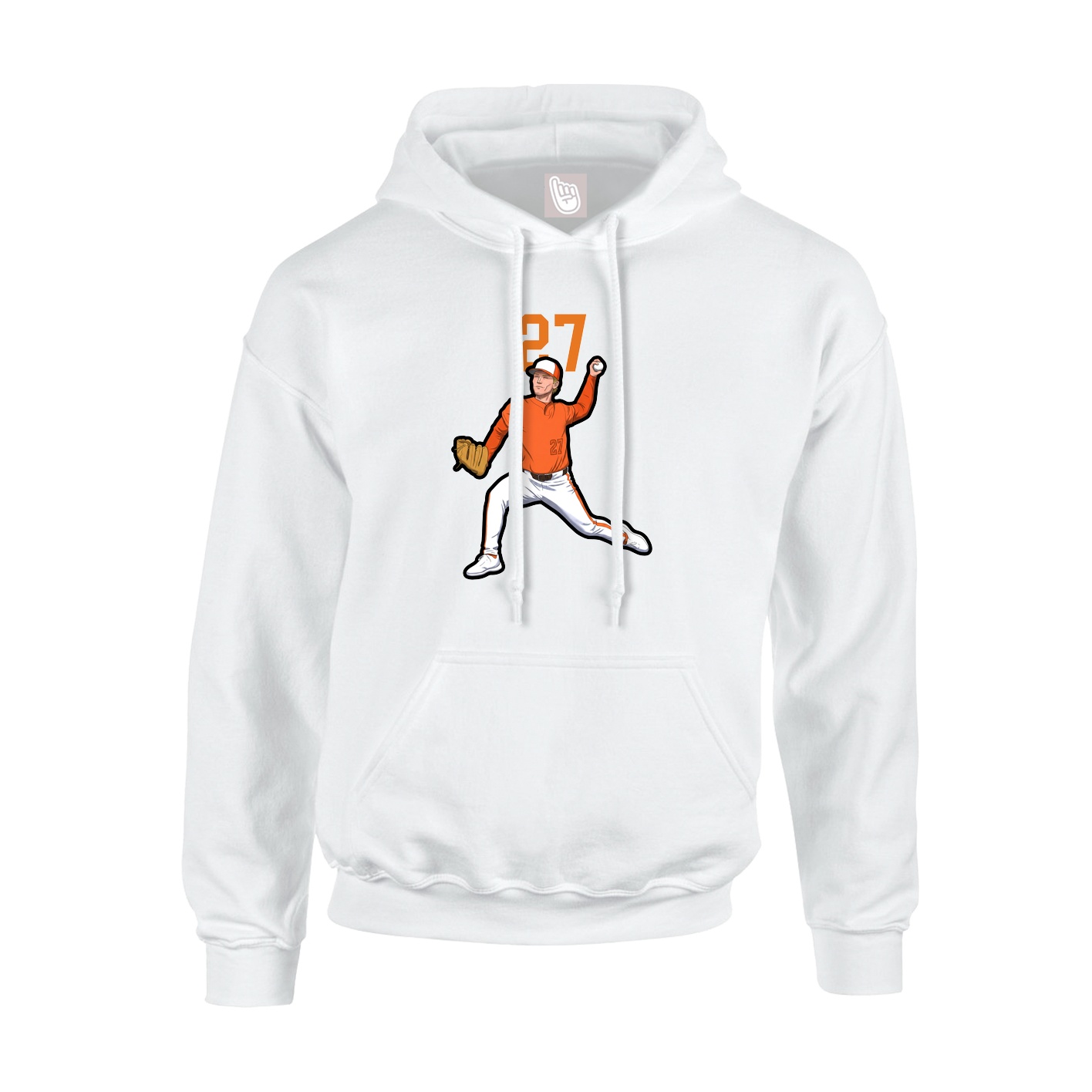 Youth Hoodie — Number Top in White