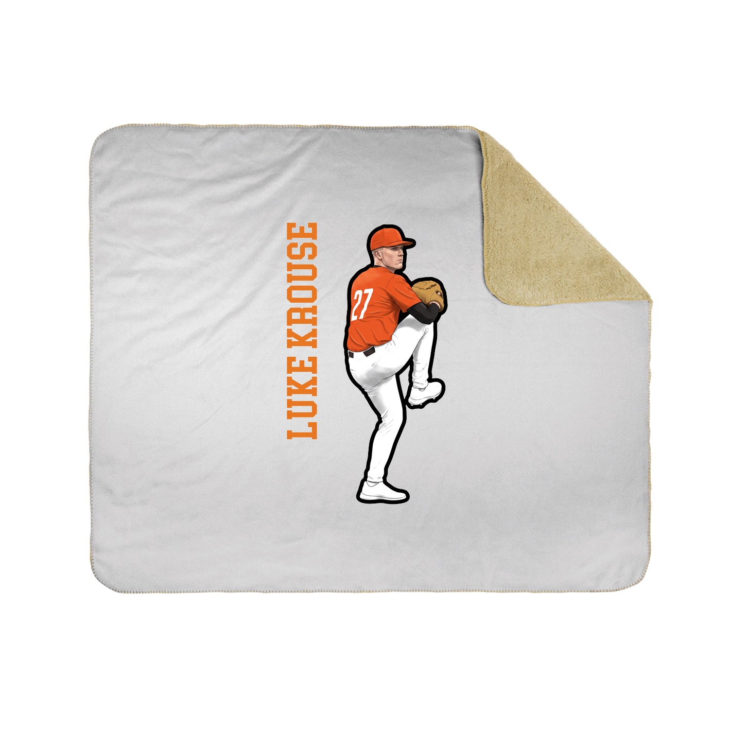 Throw Blanket — Name Vertical in White