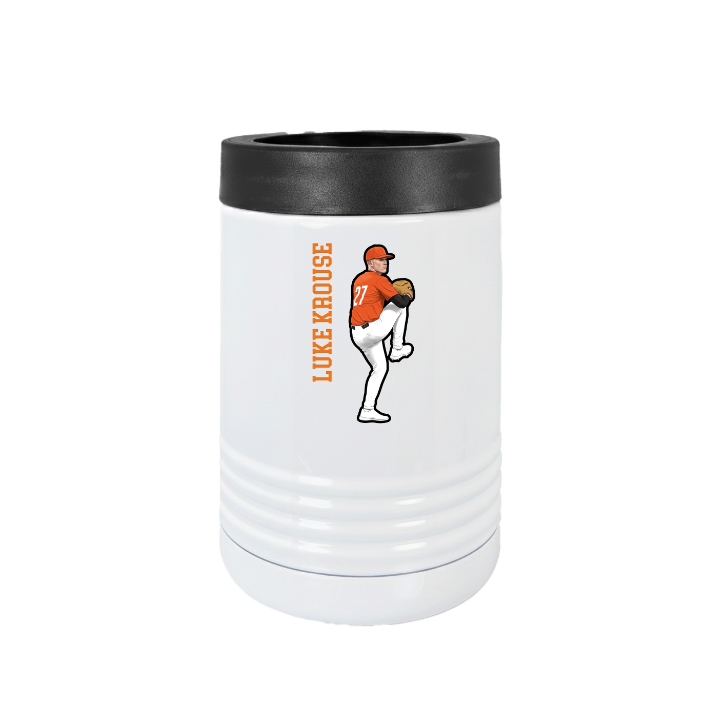Beverage Holder — Name Vertical in White