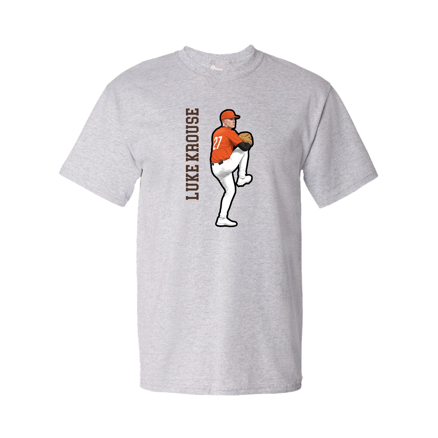 Tee — Name Vertical in Grey