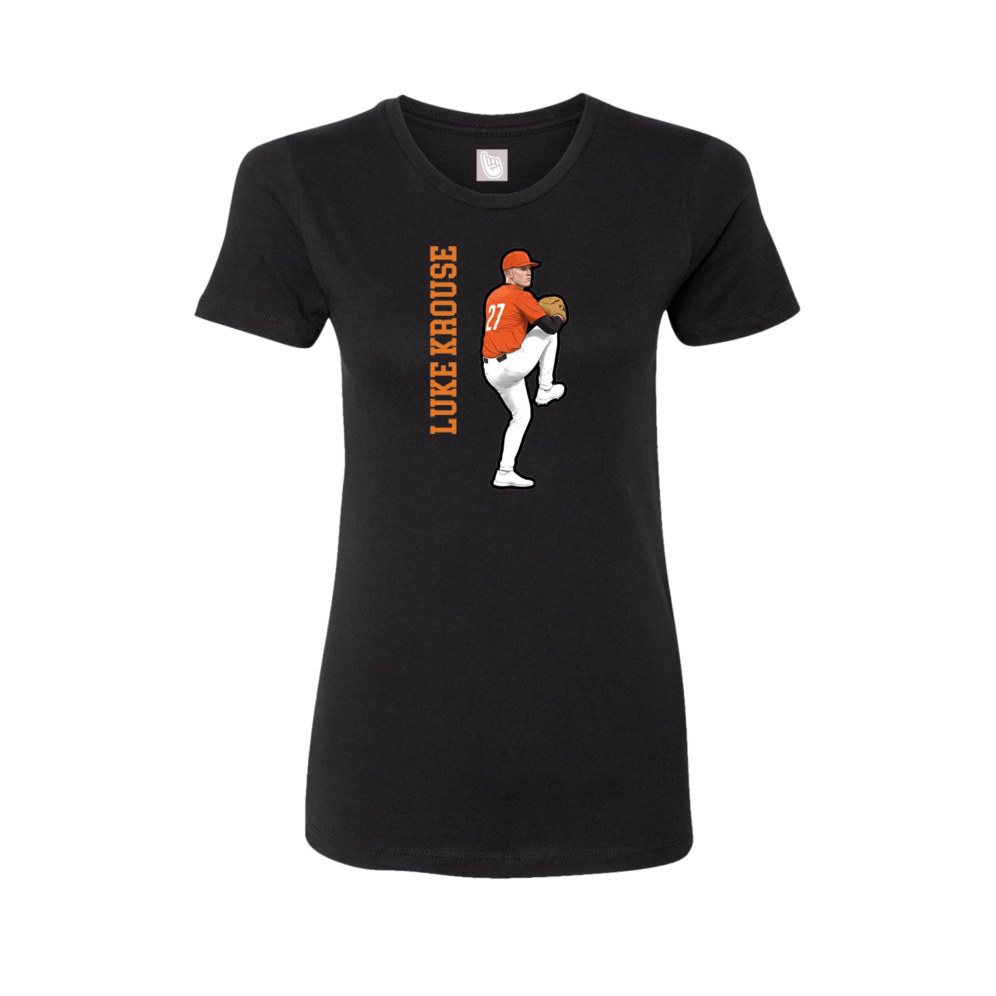 Fitted Women's Tee — Name Vertical in Black