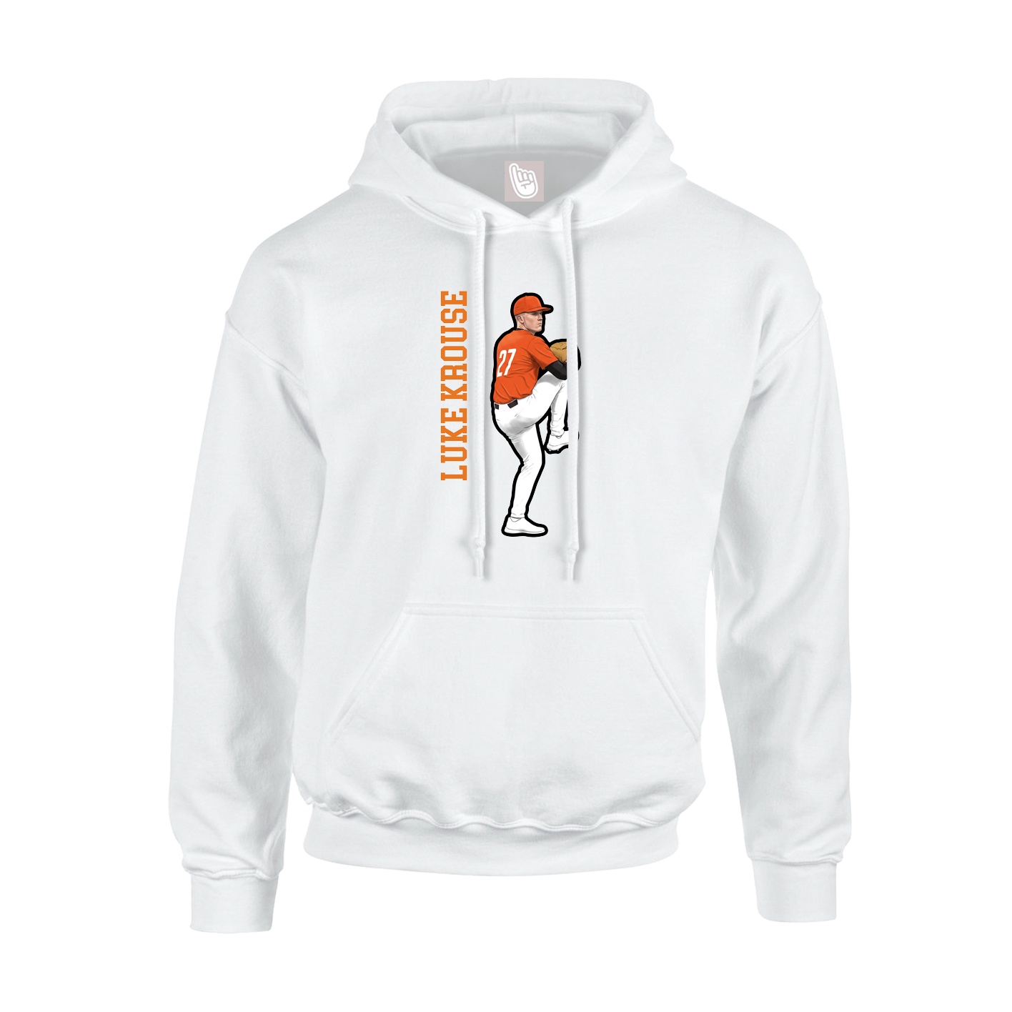 Hoodie — Name Vertical in White