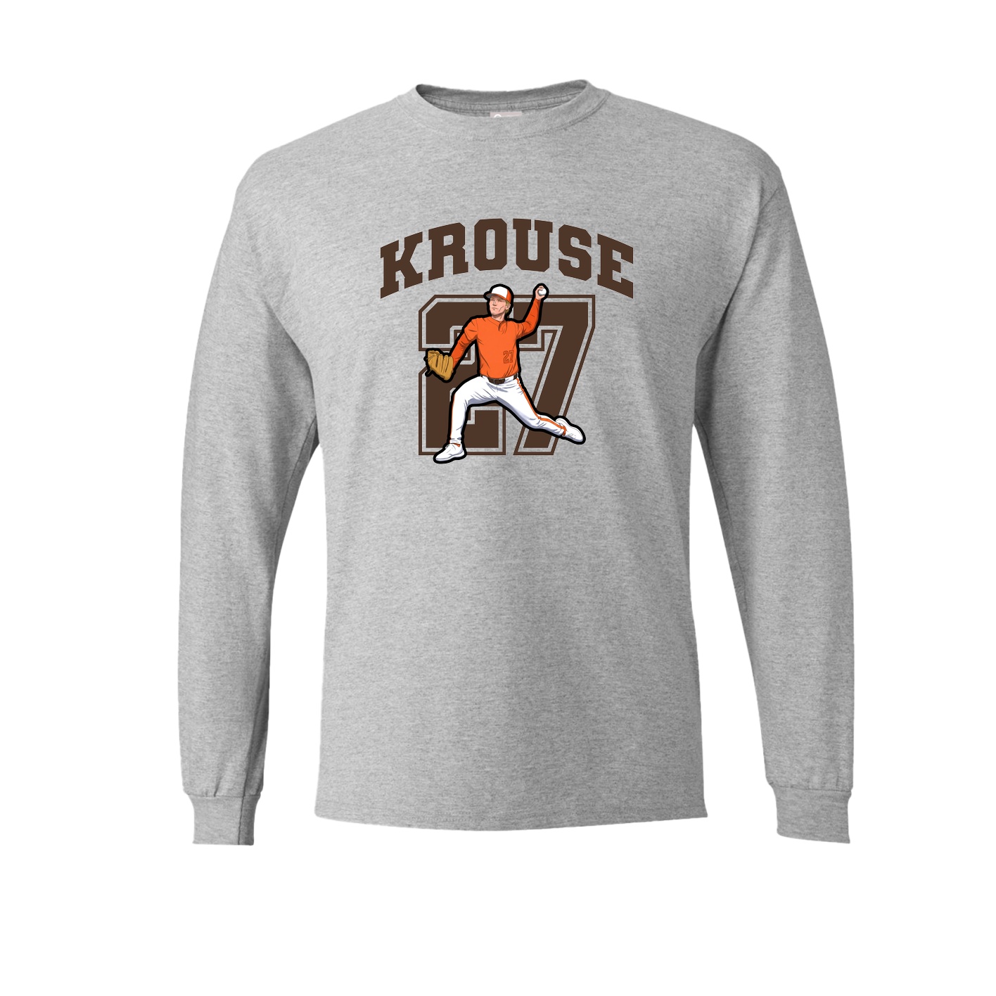 Long Sleeve Tee — Number in Grey