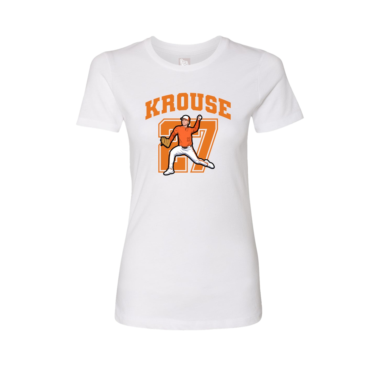 Fitted Women's Tee — Number in White