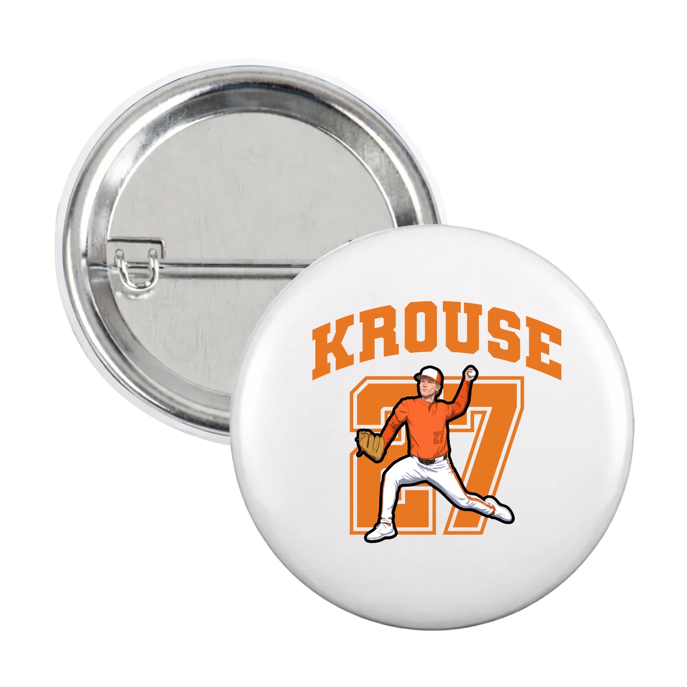Game Day Button — Number in White