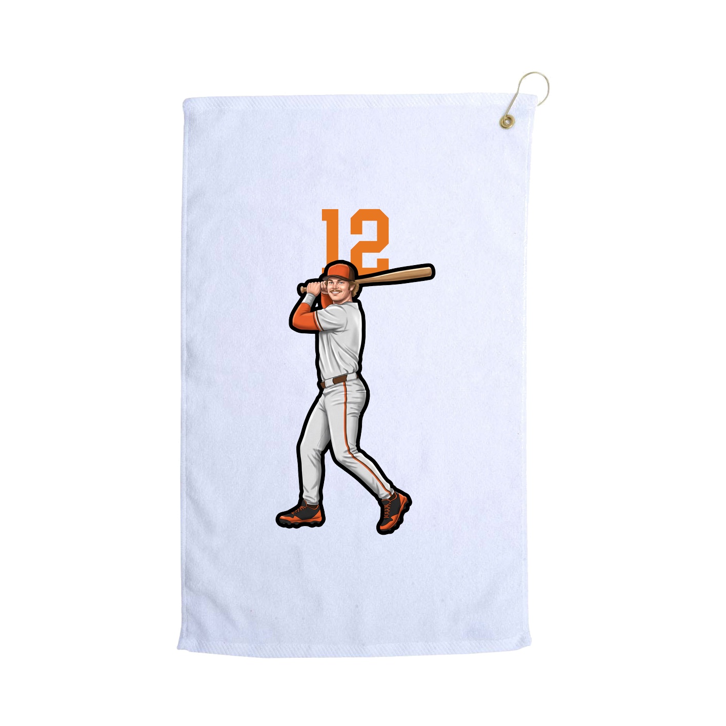 Golf Towel — Number Top in White