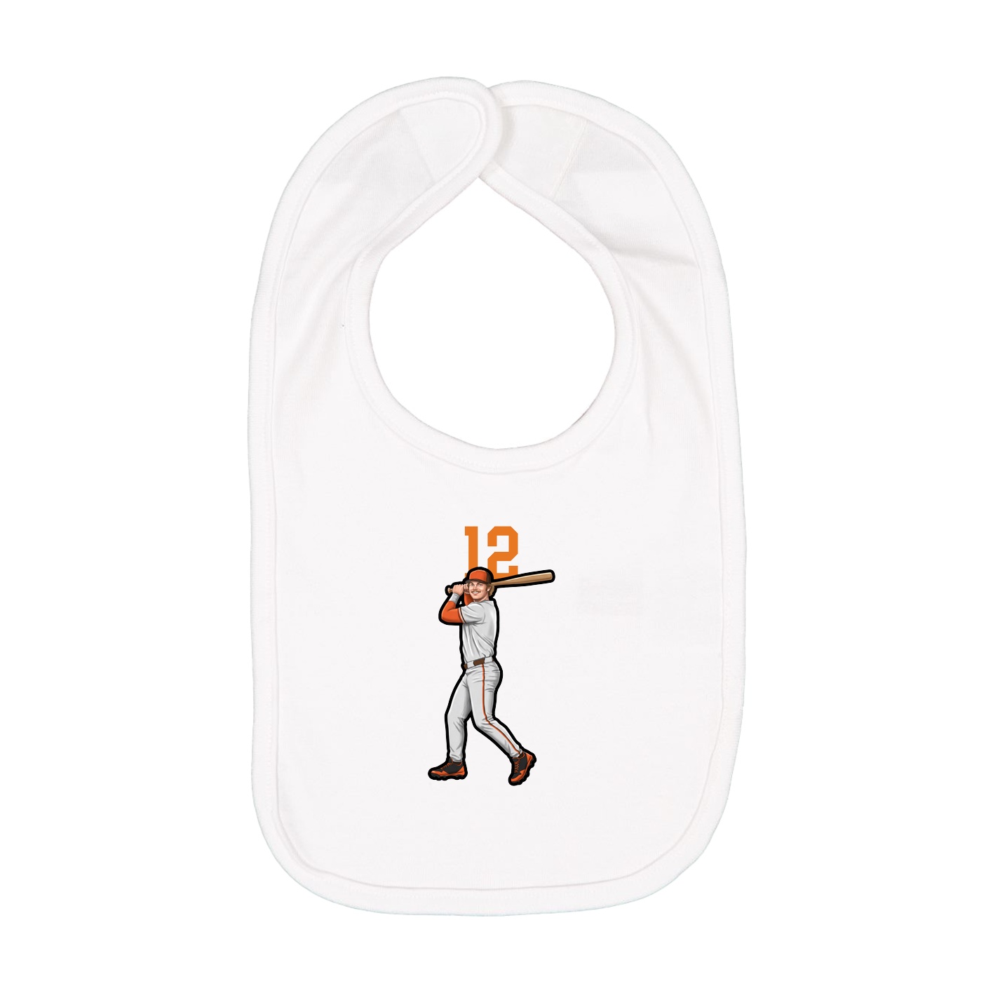 Infant Bib — Number Top in White