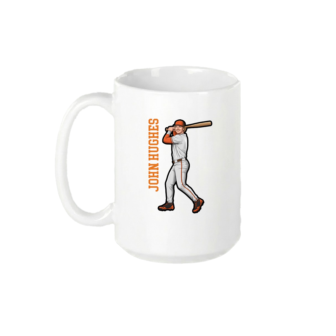 15oz Coffee Mug — Name Vertical in White