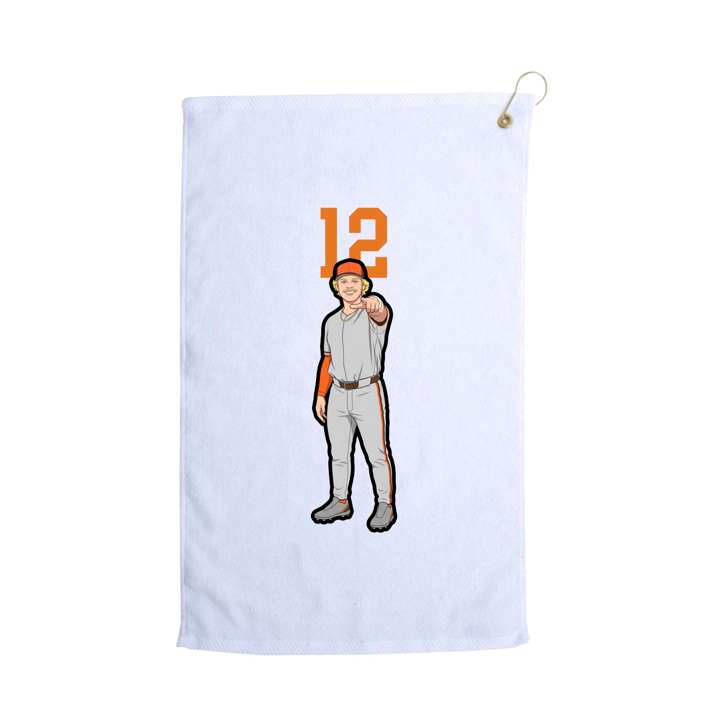 Golf Towel — Number Top in White