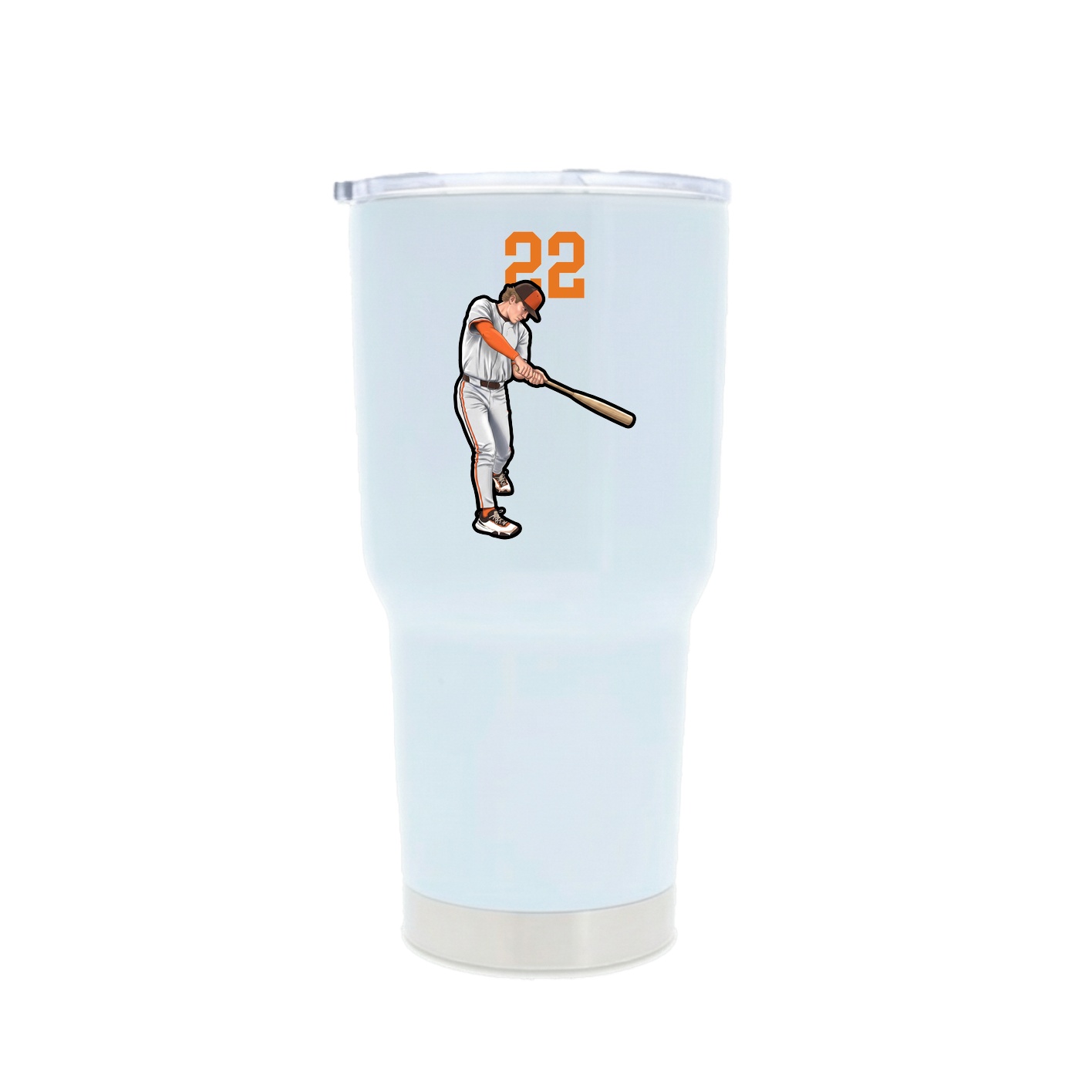 30oz Stainless Steel Tumbler — Number Top in White