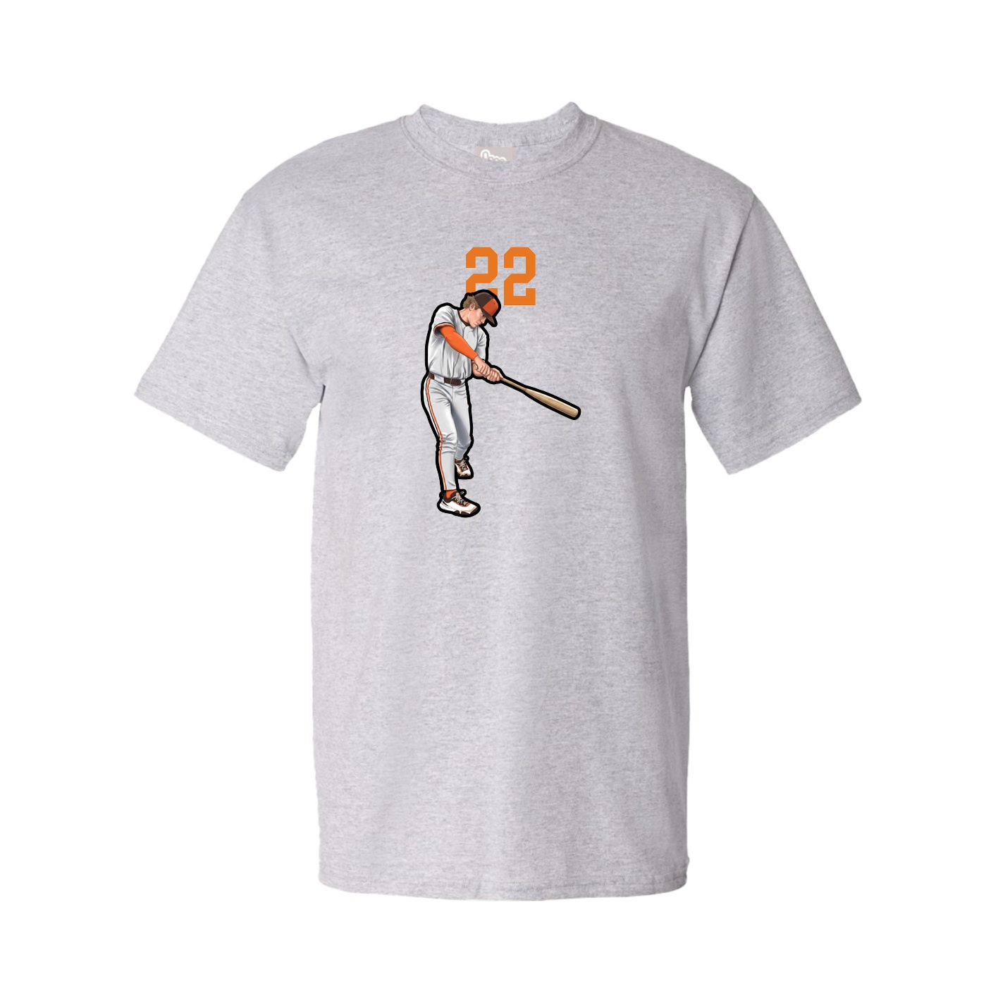 Youth Tee — Number Top in Grey