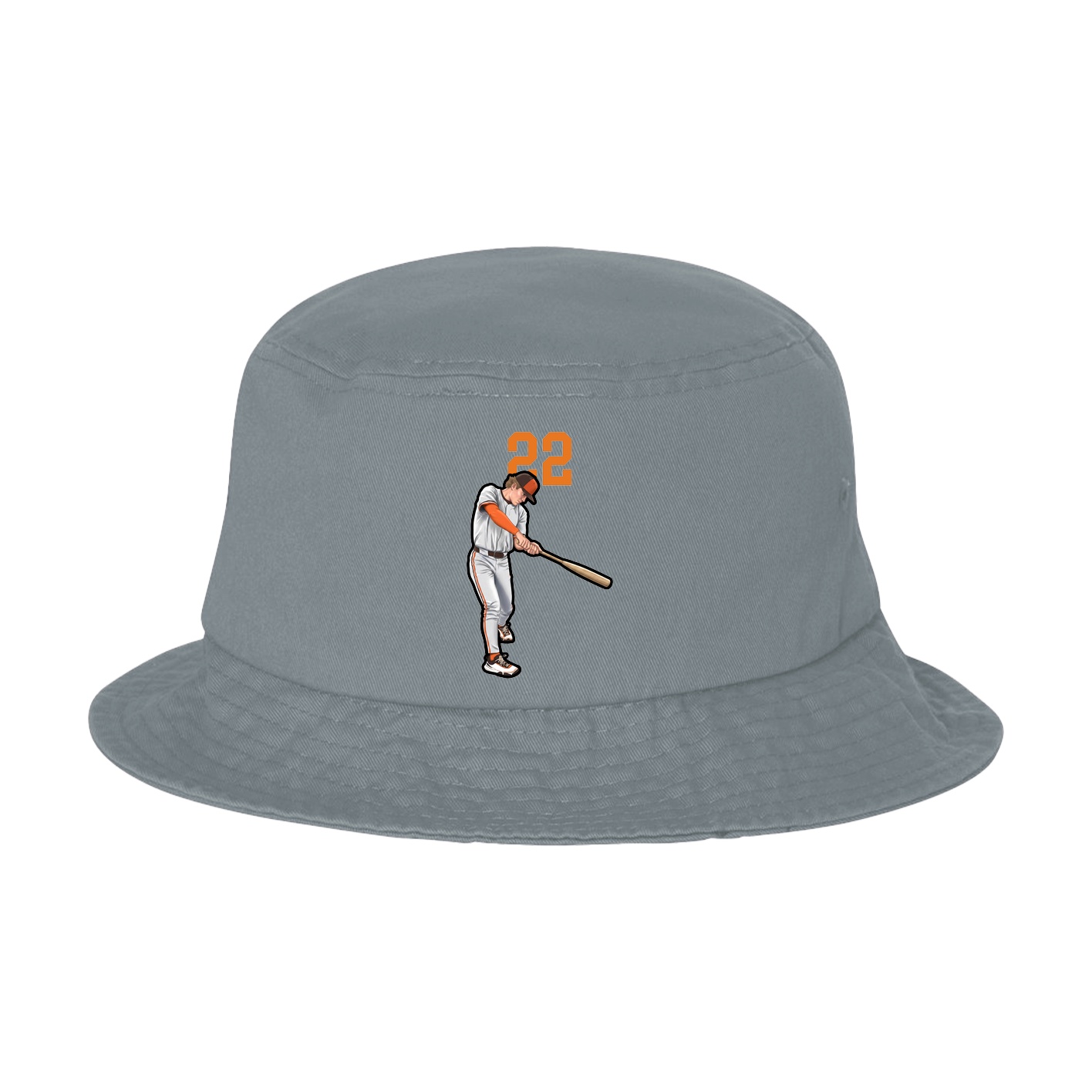 Bucket Cap — Number Top in Grey