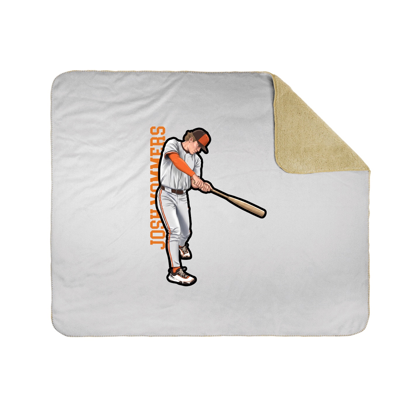 Throw Blanket — Name Vertical in White