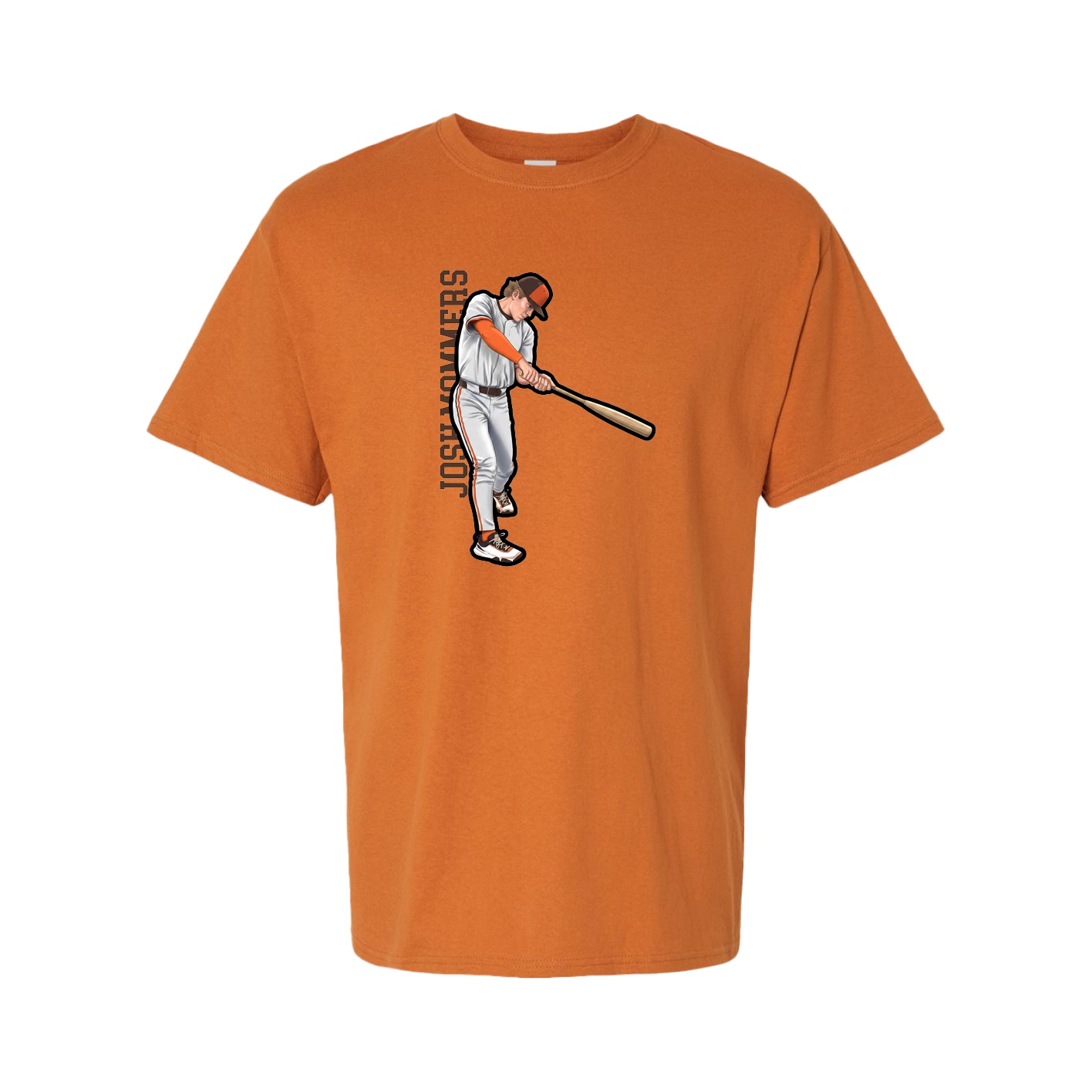 Tee — Name Vertical in Orange