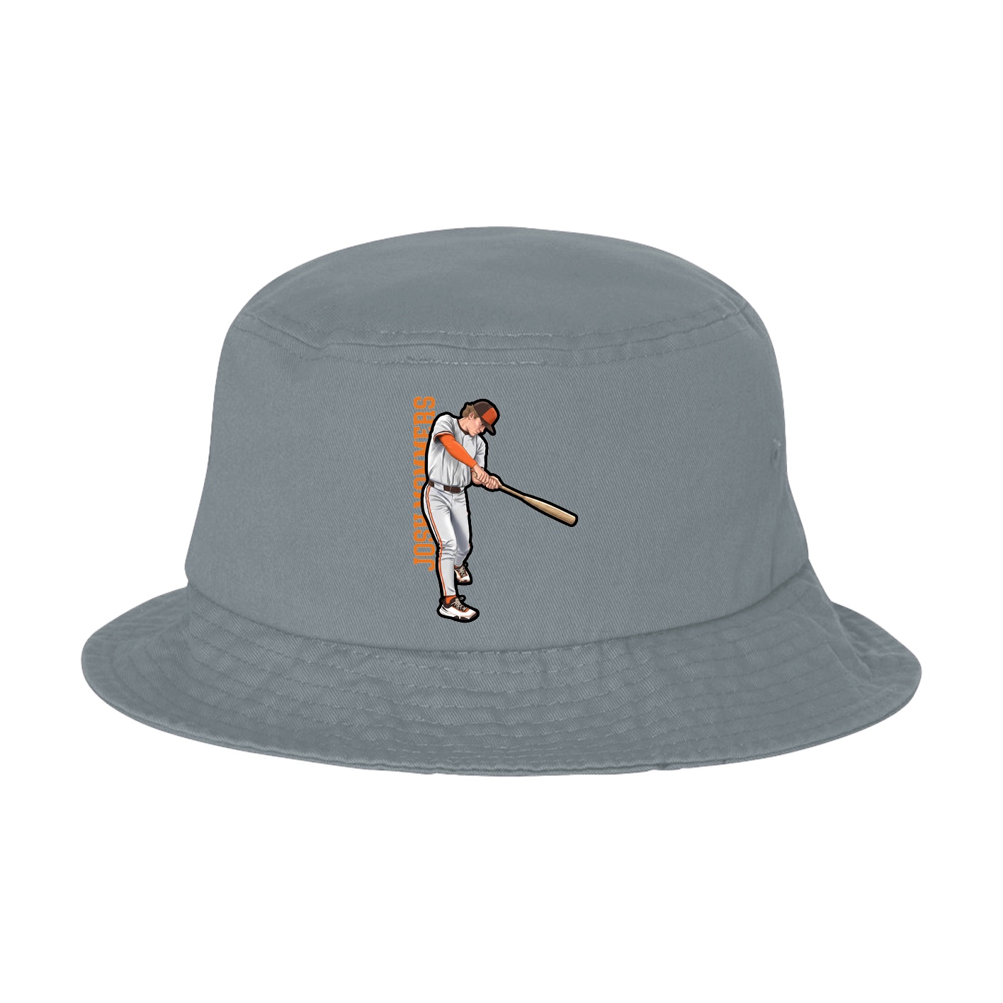 Bucket Cap — Name Vertical in Grey