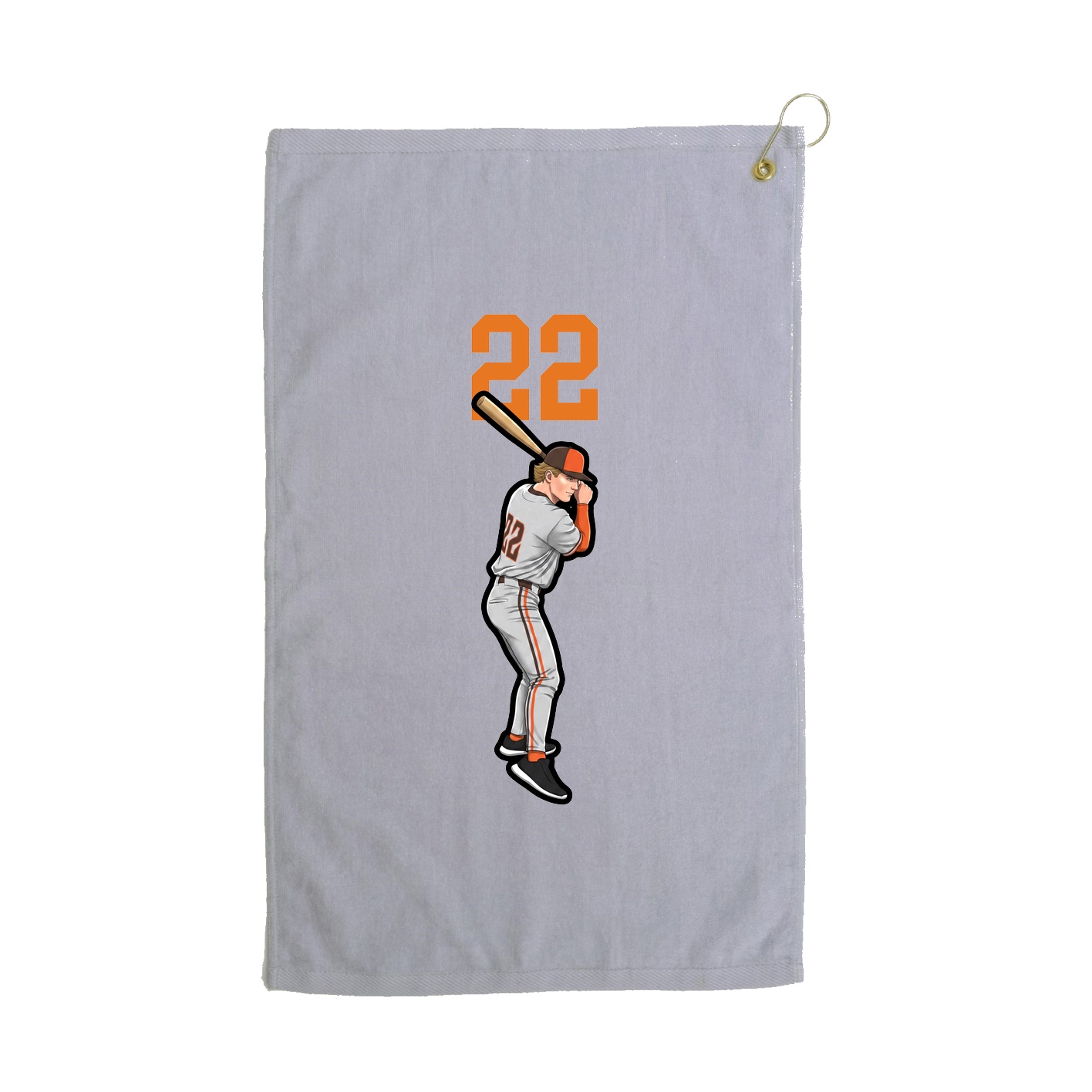Golf Towel — Number Top in Grey