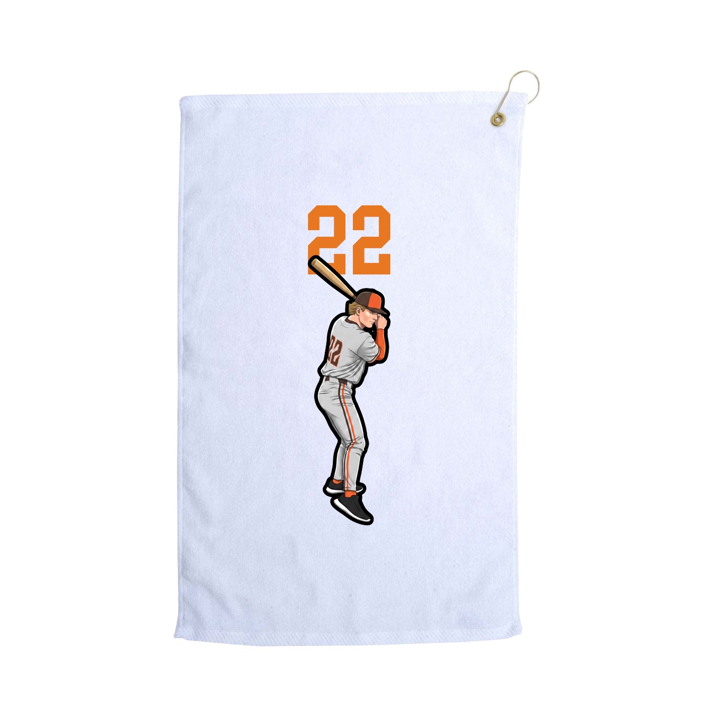 Golf Towel — Number Top in White
