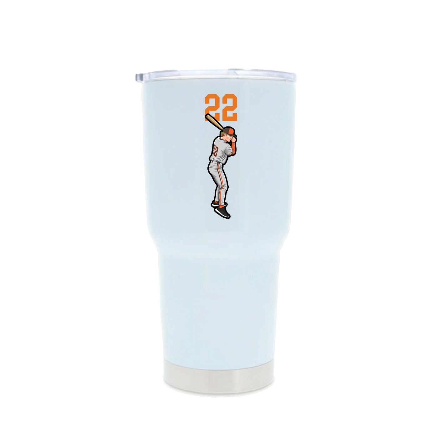 30oz Stainless Steel Tumbler — Number Top in White
