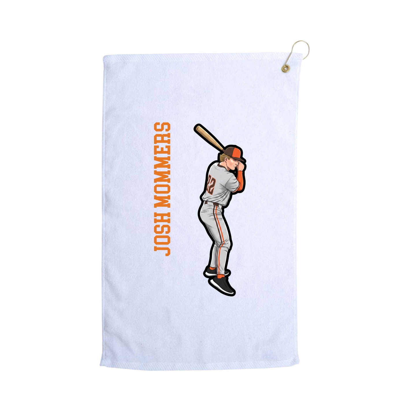 Golf Towel — Name Vertical in White