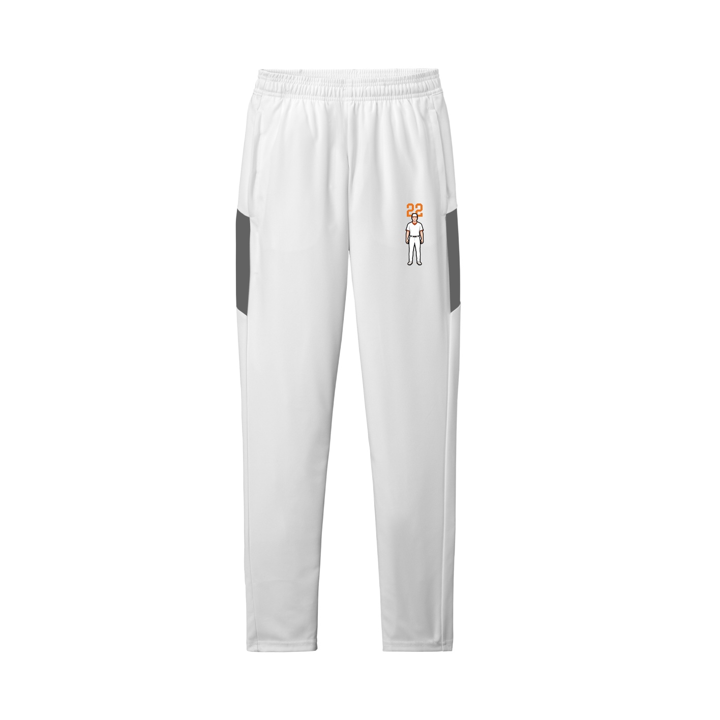 Team Travel Pant — Number Top in White/Grey