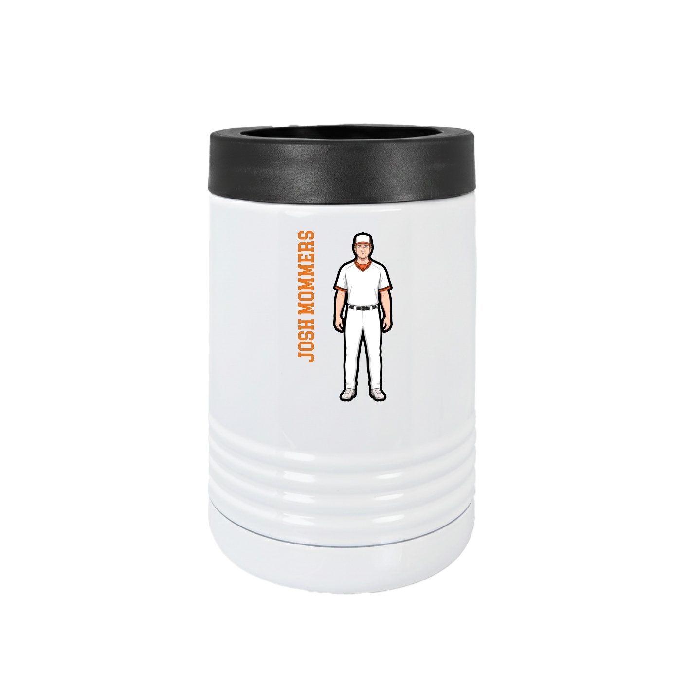 Beverage Holder — Name Vertical in White