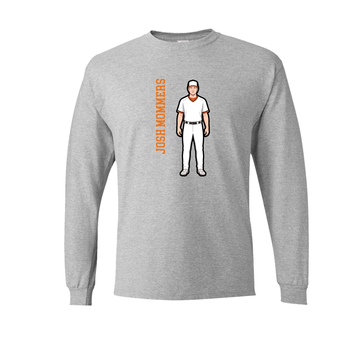 Long Sleeve Tee — Name Vertical in Grey