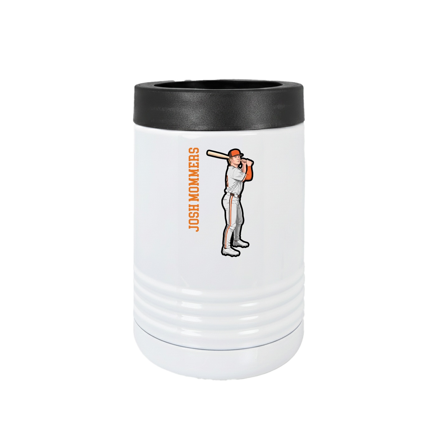 Beverage Holder — Name Vertical in White