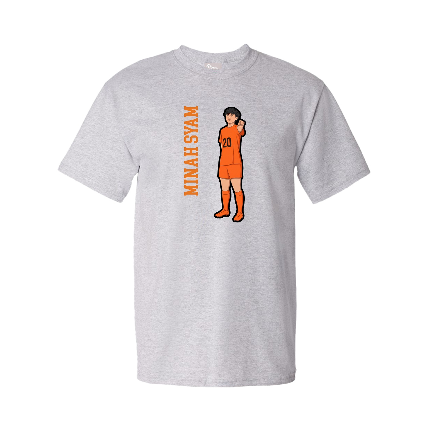 Tee — Name Vertical in Grey