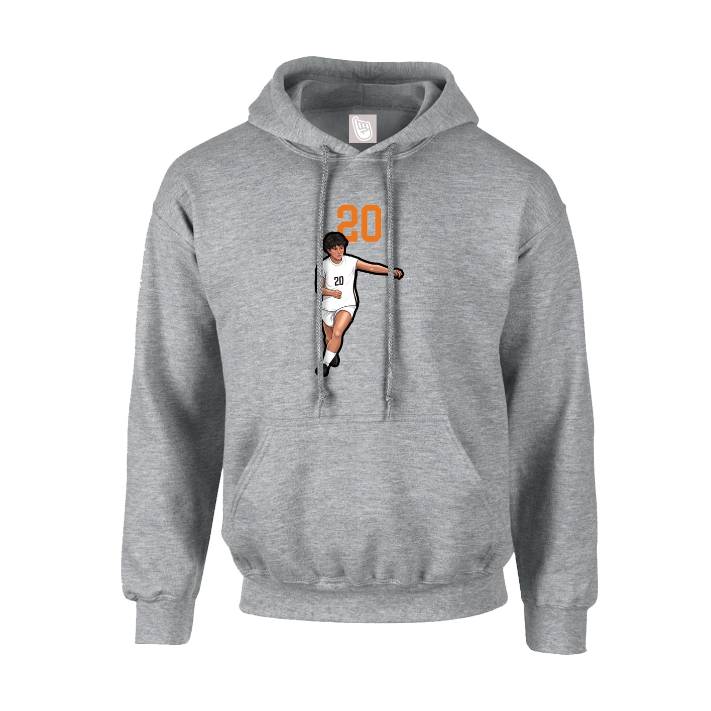 Hoodie — Number Top in Grey