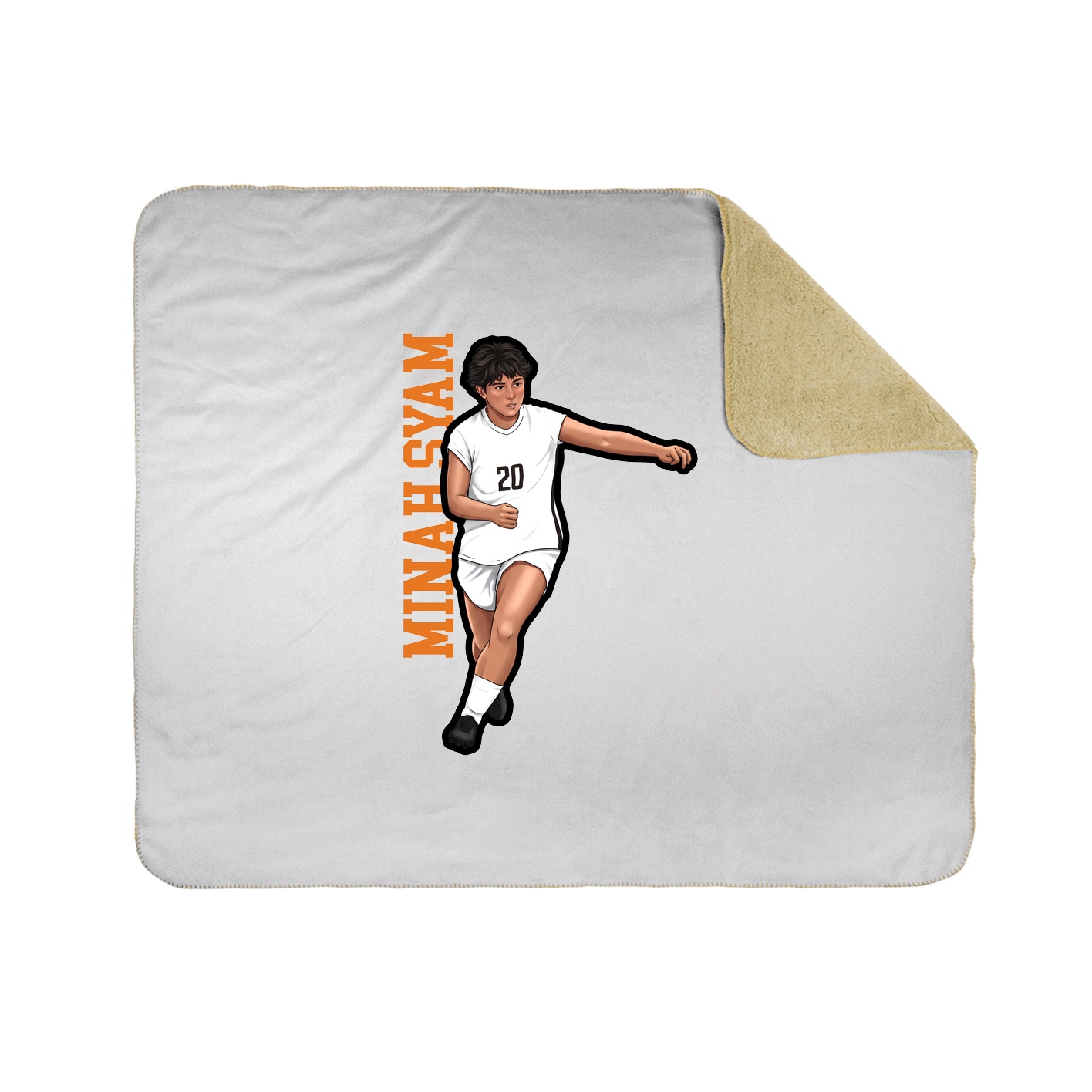 Throw Blanket — Name Vertical in White