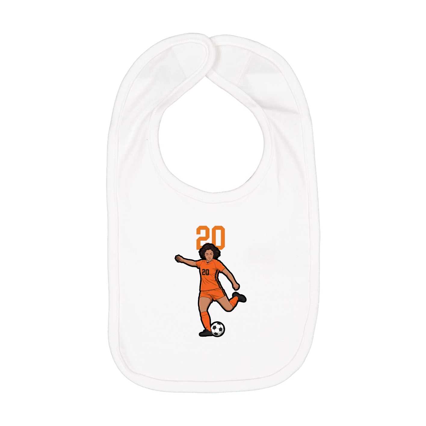 Infant Bib — Number Top in White