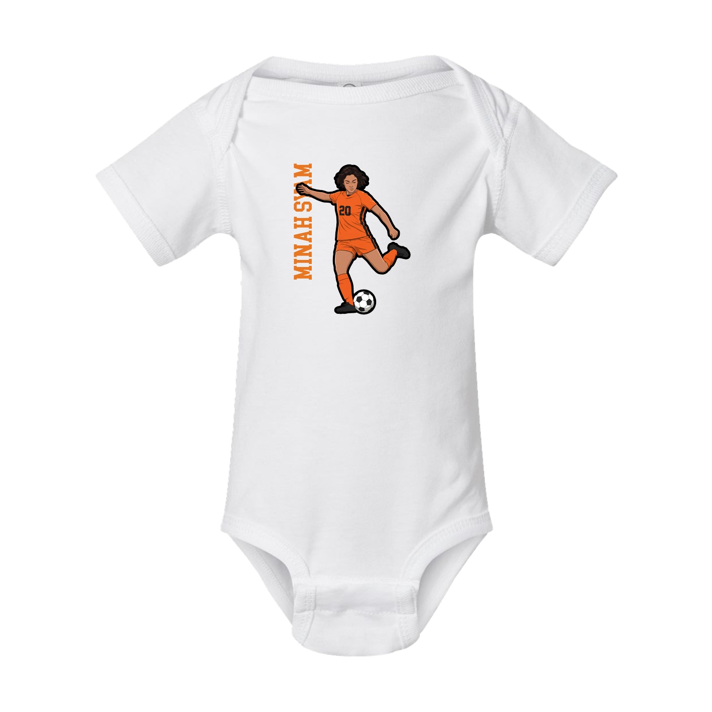 Baby Onesie — Name Vertical in White