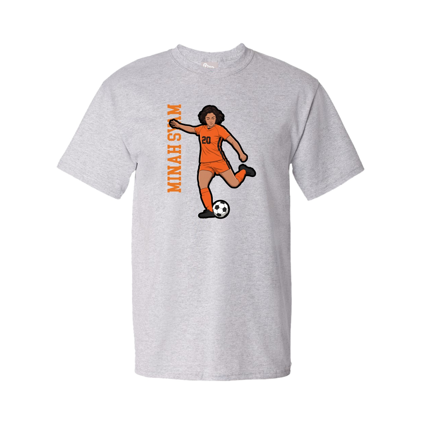Youth Tee — Name Vertical in Grey