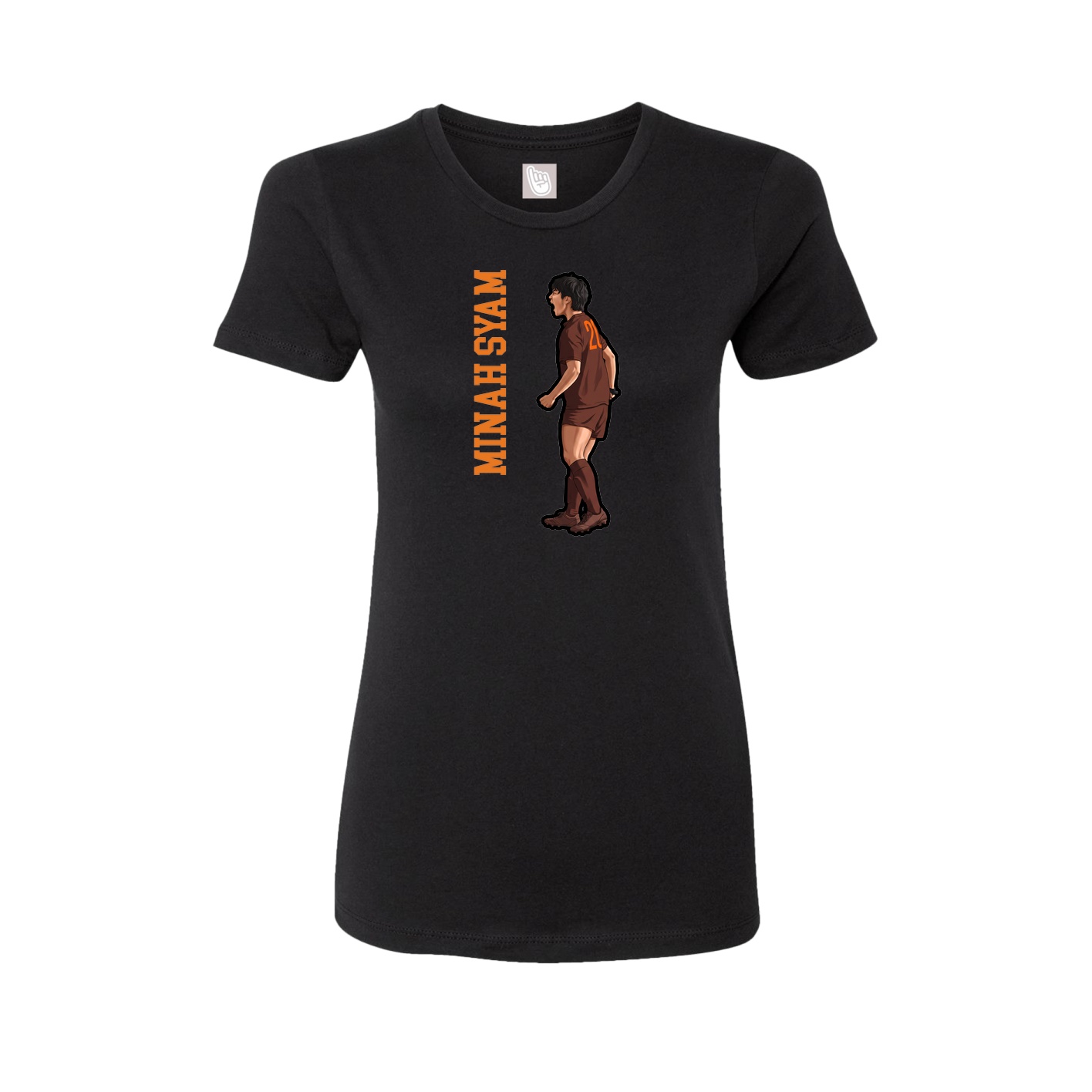 Womens Tee — Name Vertical in Black