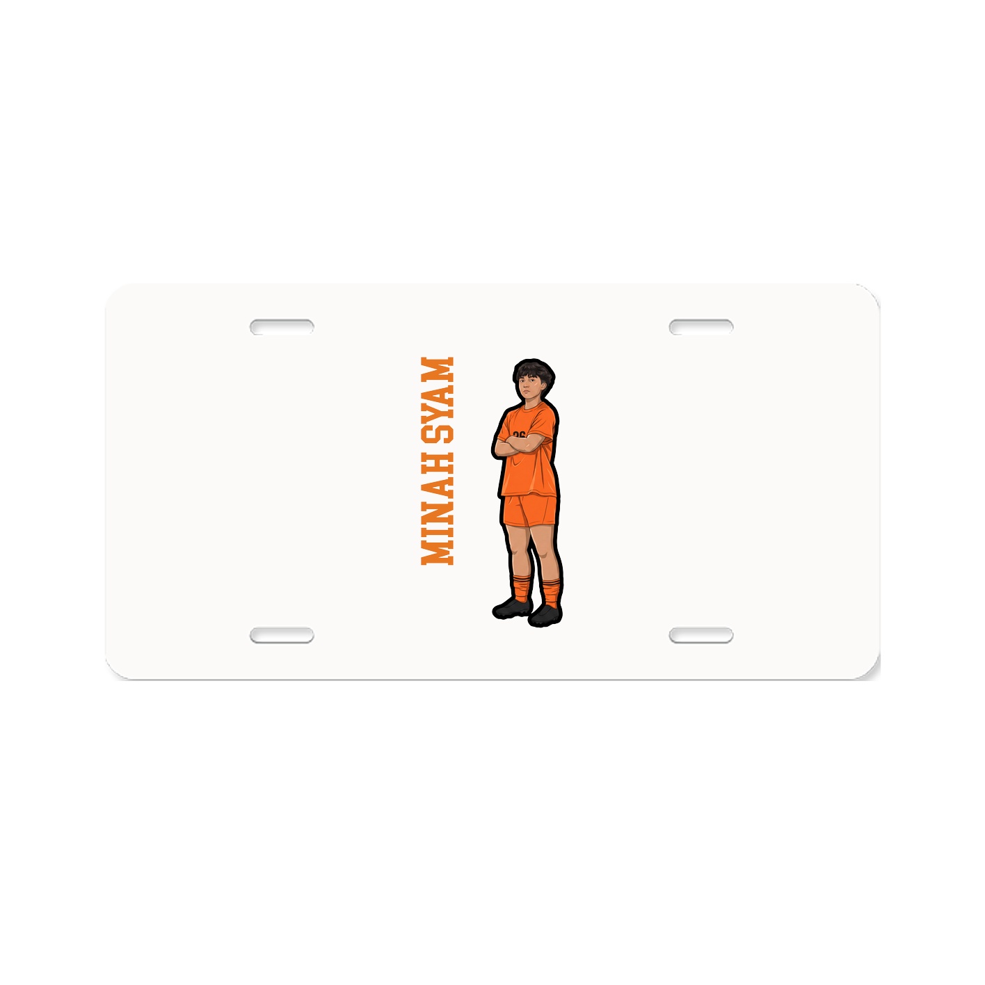 License Plate — Name Vertical in Classic