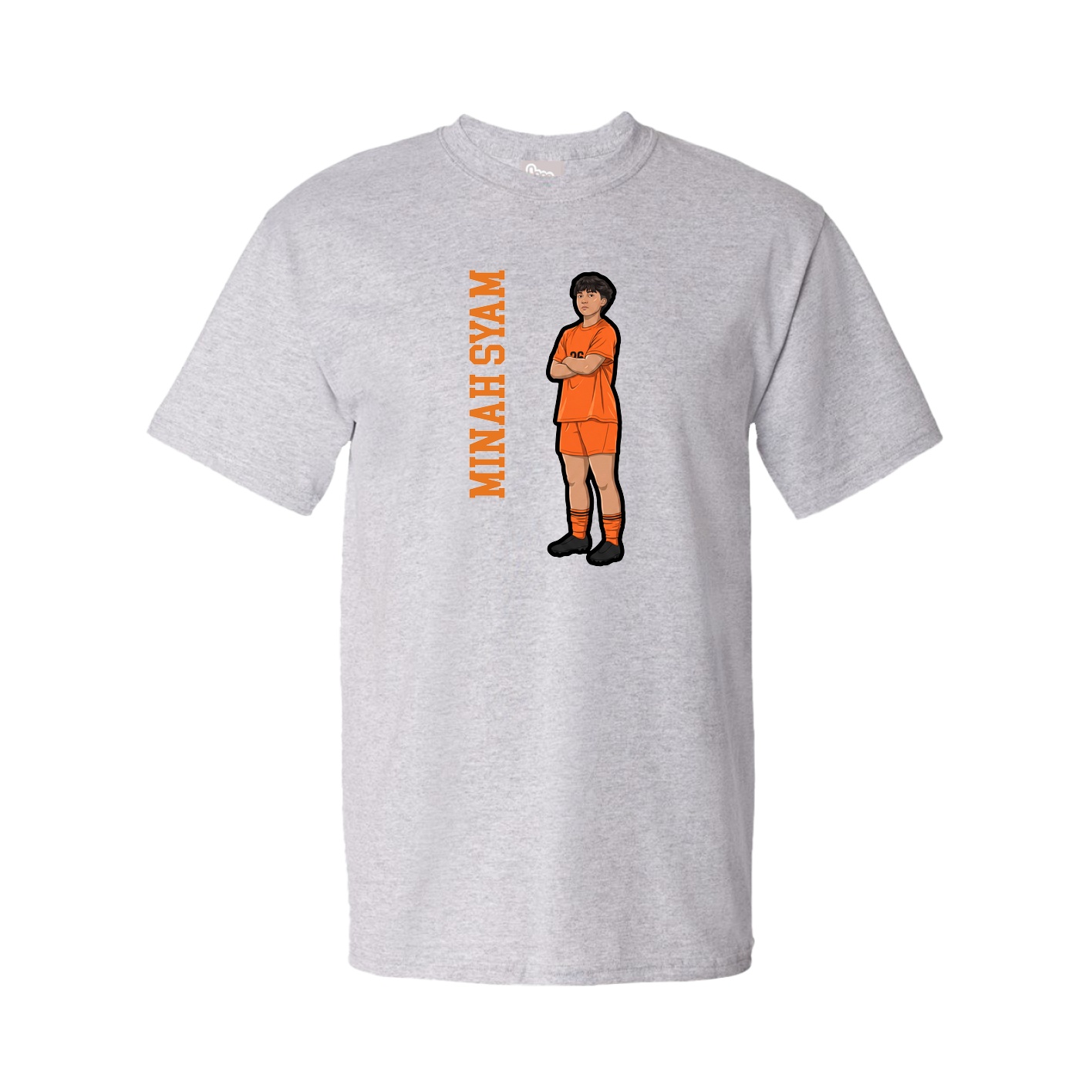Tee — Name Vertical in Grey