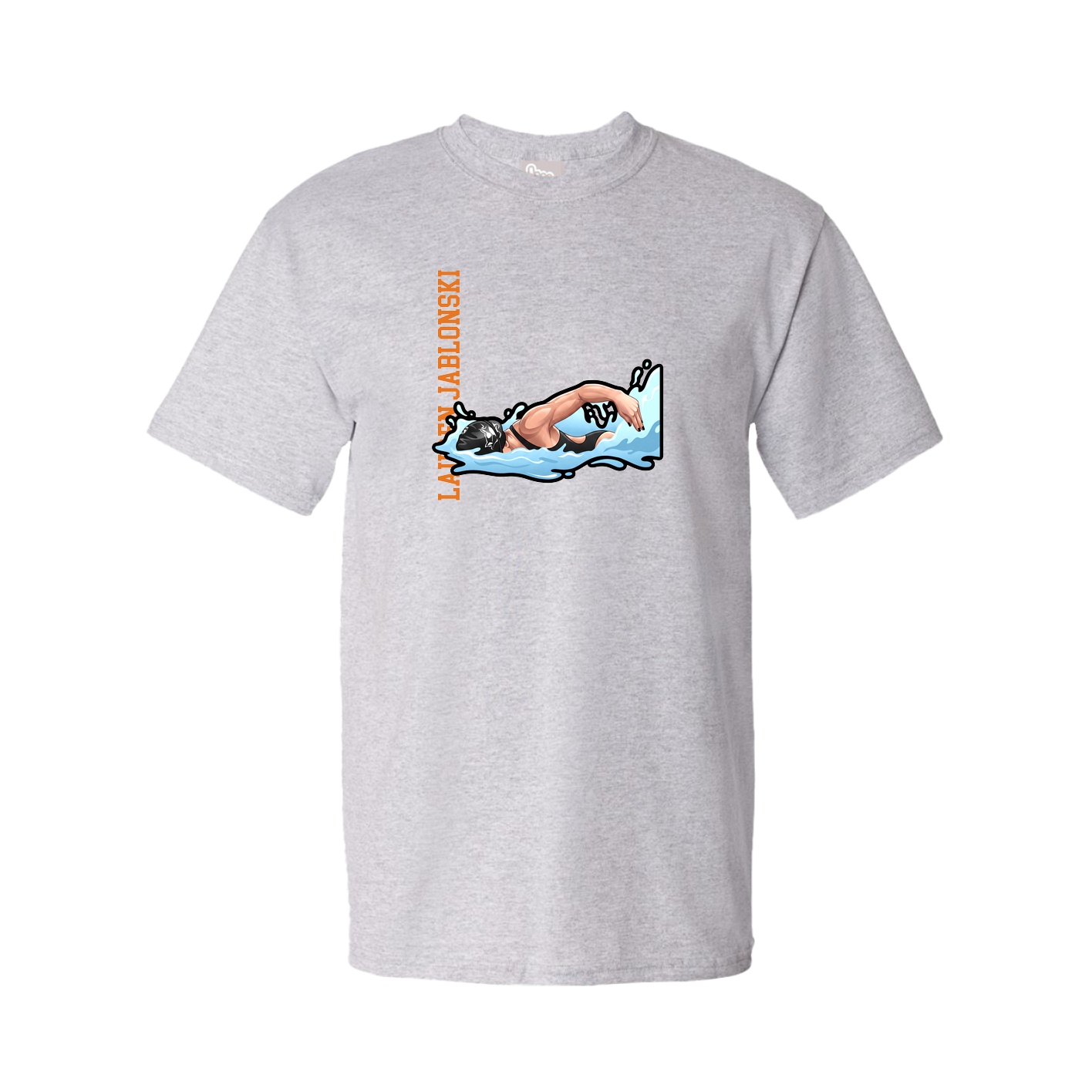 Youth Tee — Name Vertical in Grey