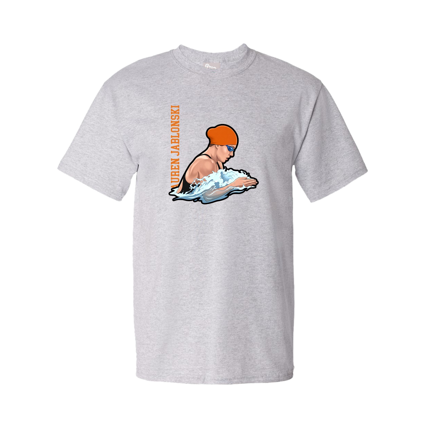 Youth Tee — Name Vertical in Grey