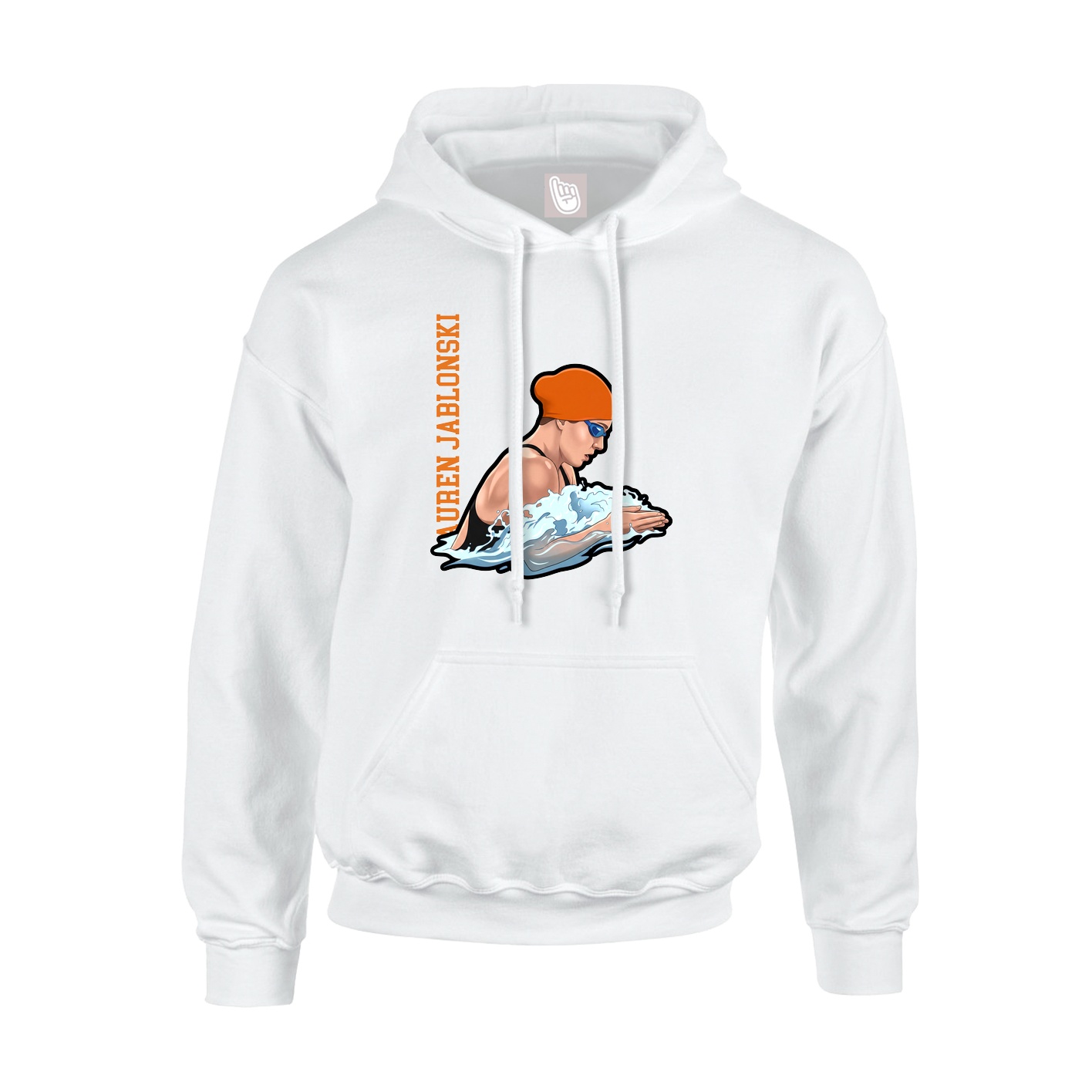 Youth Hoodie — Name Vertical in White