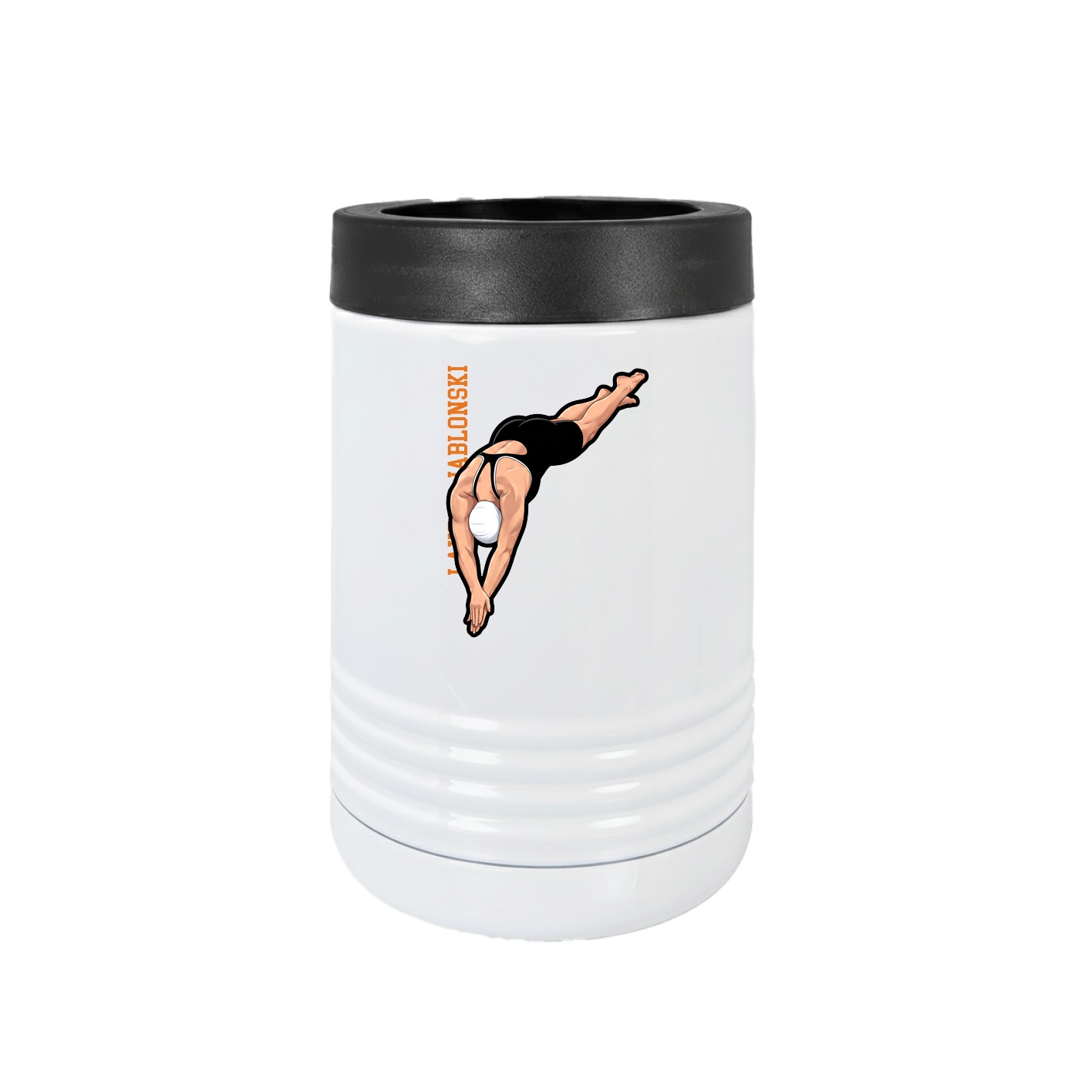 Beverage Holder — Name Vertical in White