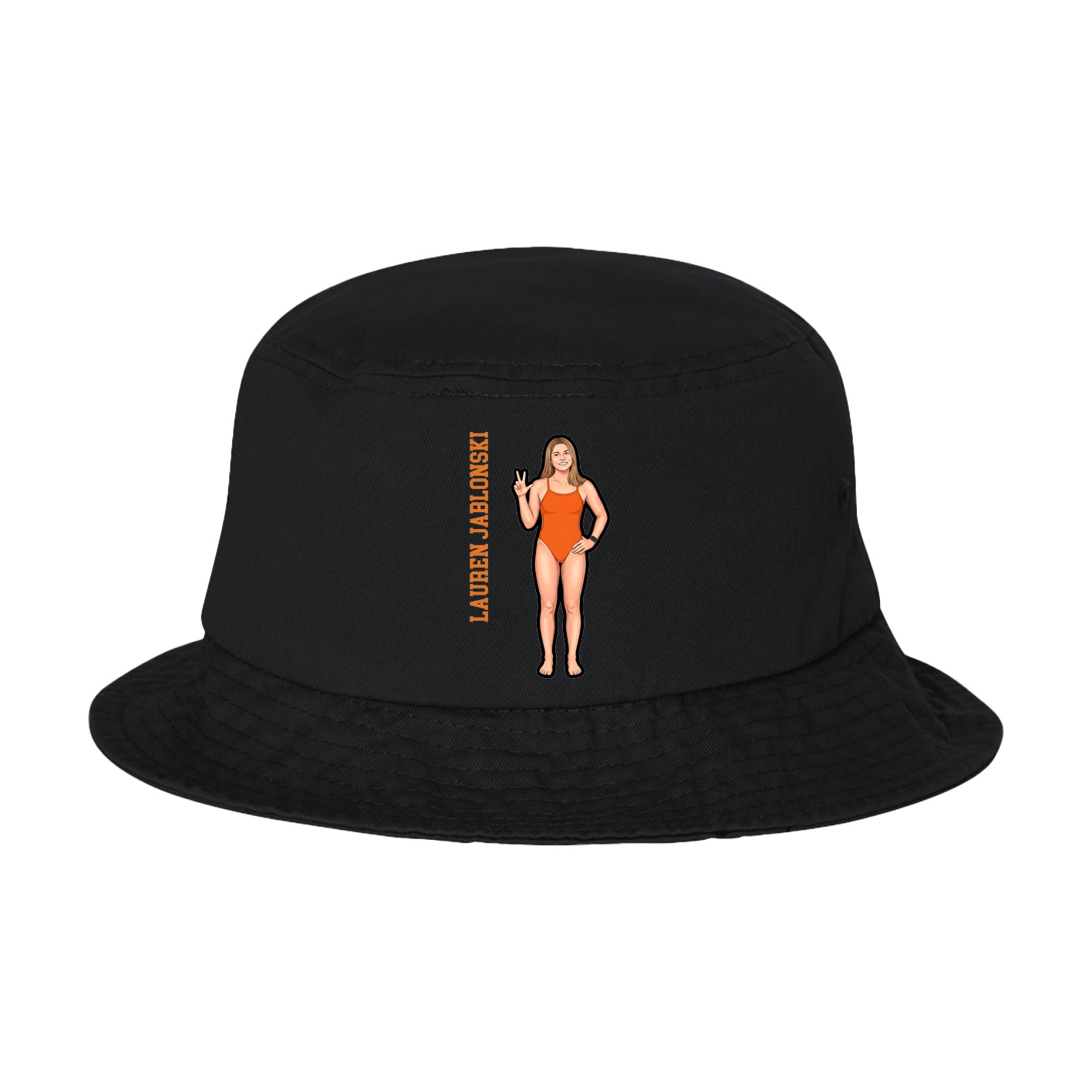 Bucket Cap — Name Vertical in Black