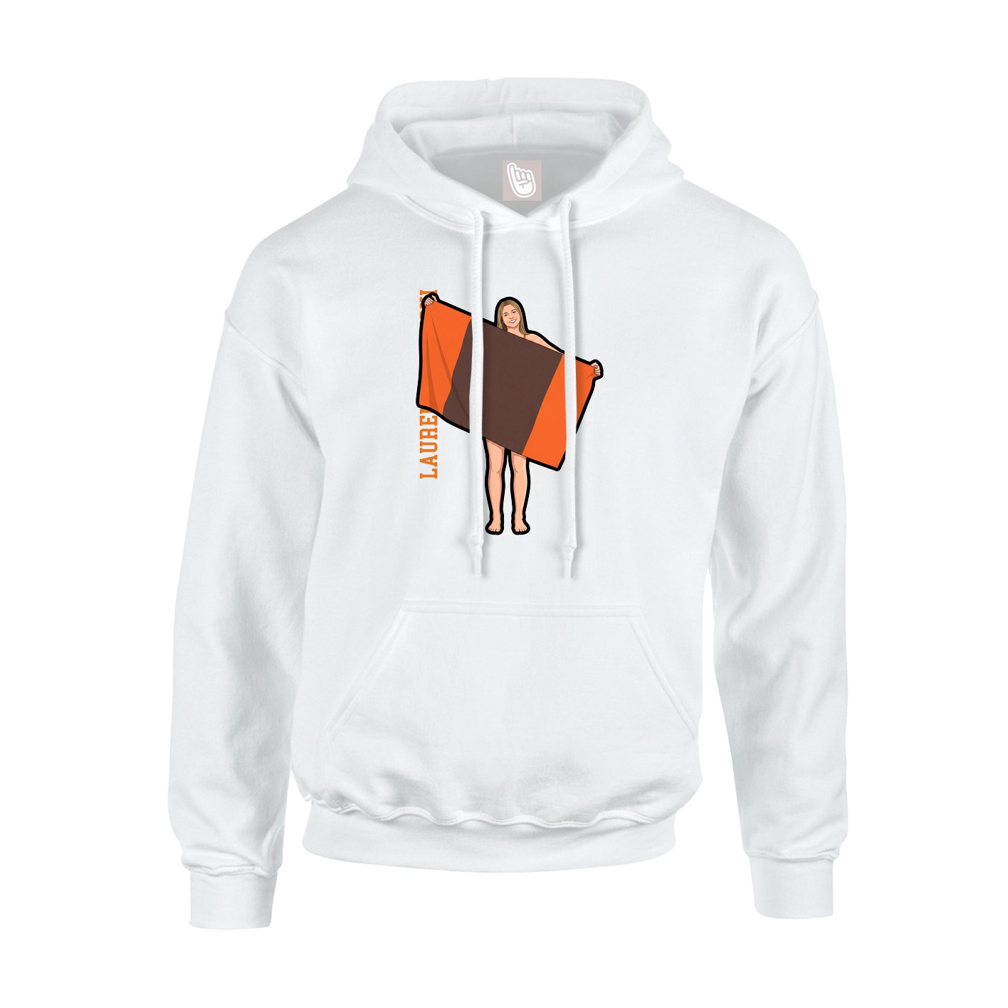 Hoodie — Name Vertical in White