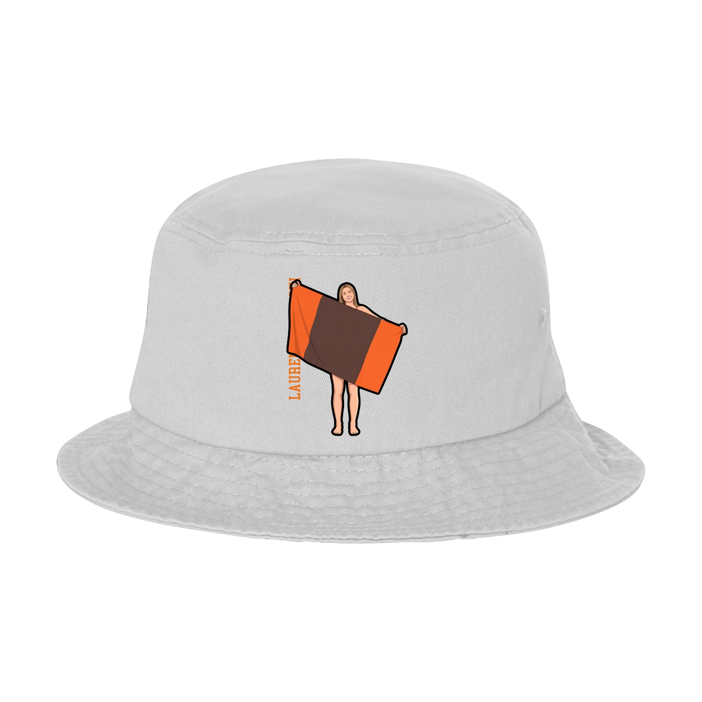 Bucket Cap — Name Vertical in White
