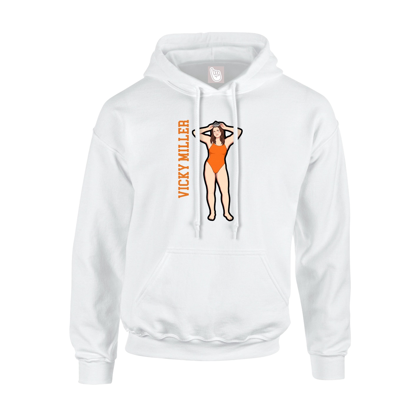 Youth Hoodie — Name Vertical in White
