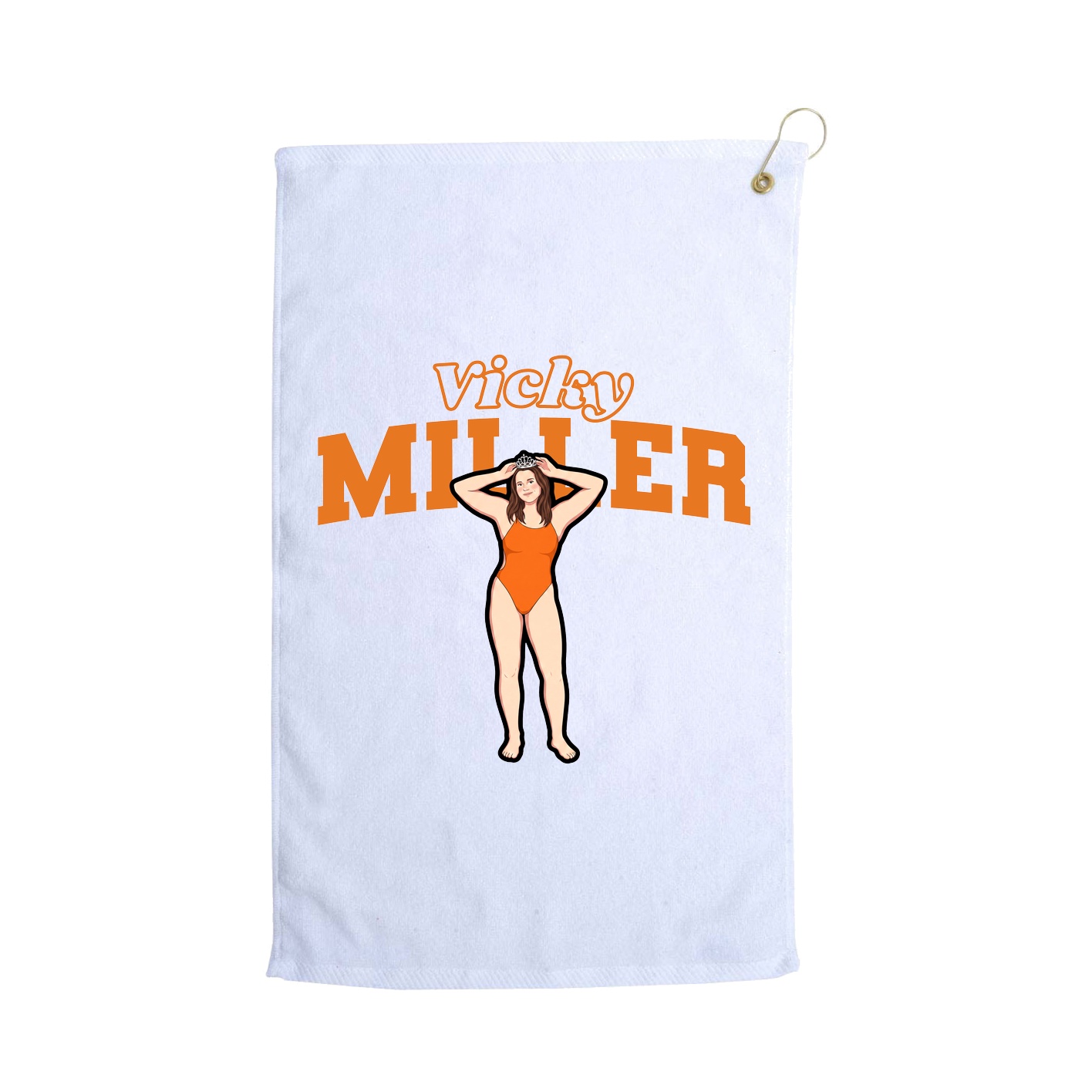 Golf Towel — Name Arch in White