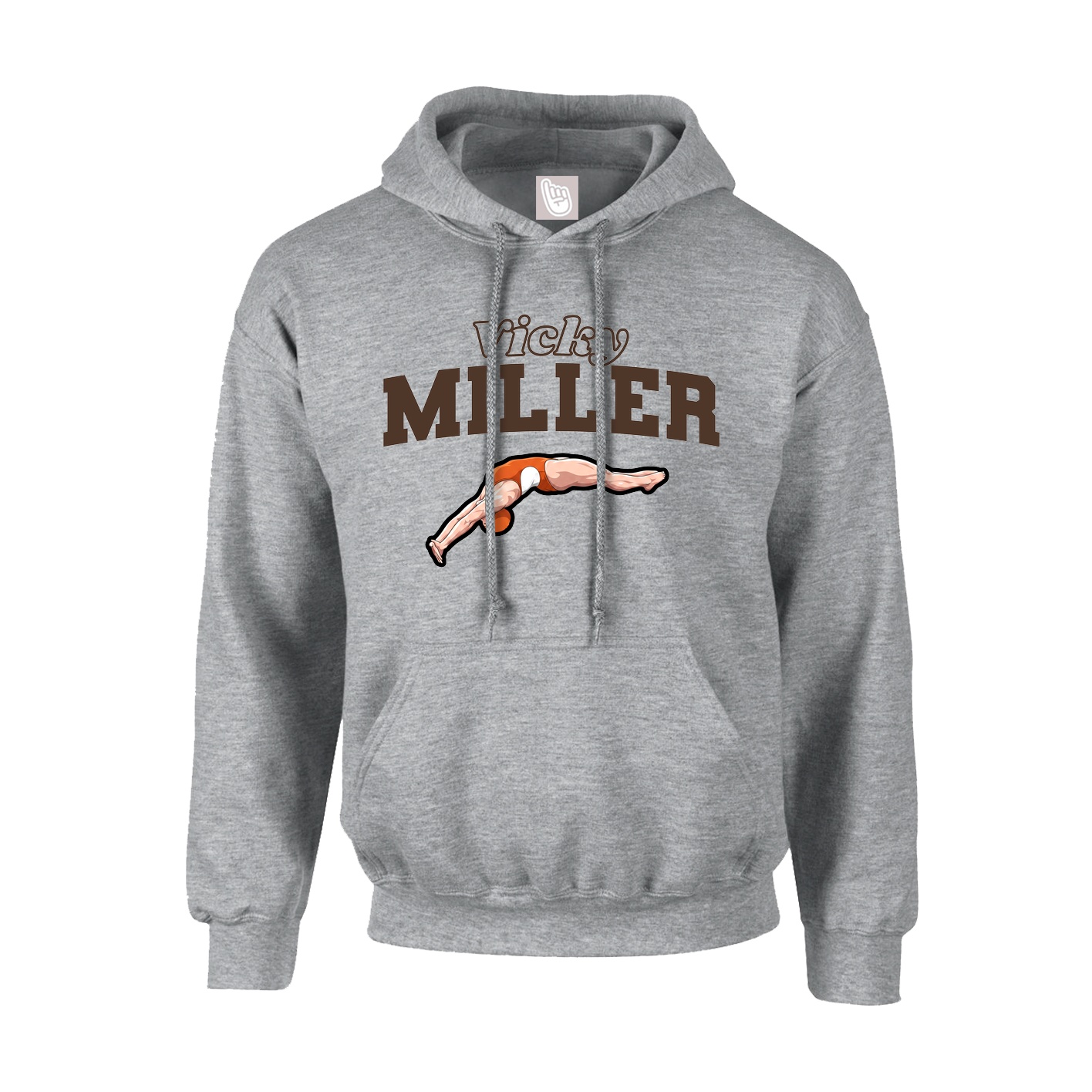 Hoodie — Name Arch in Grey