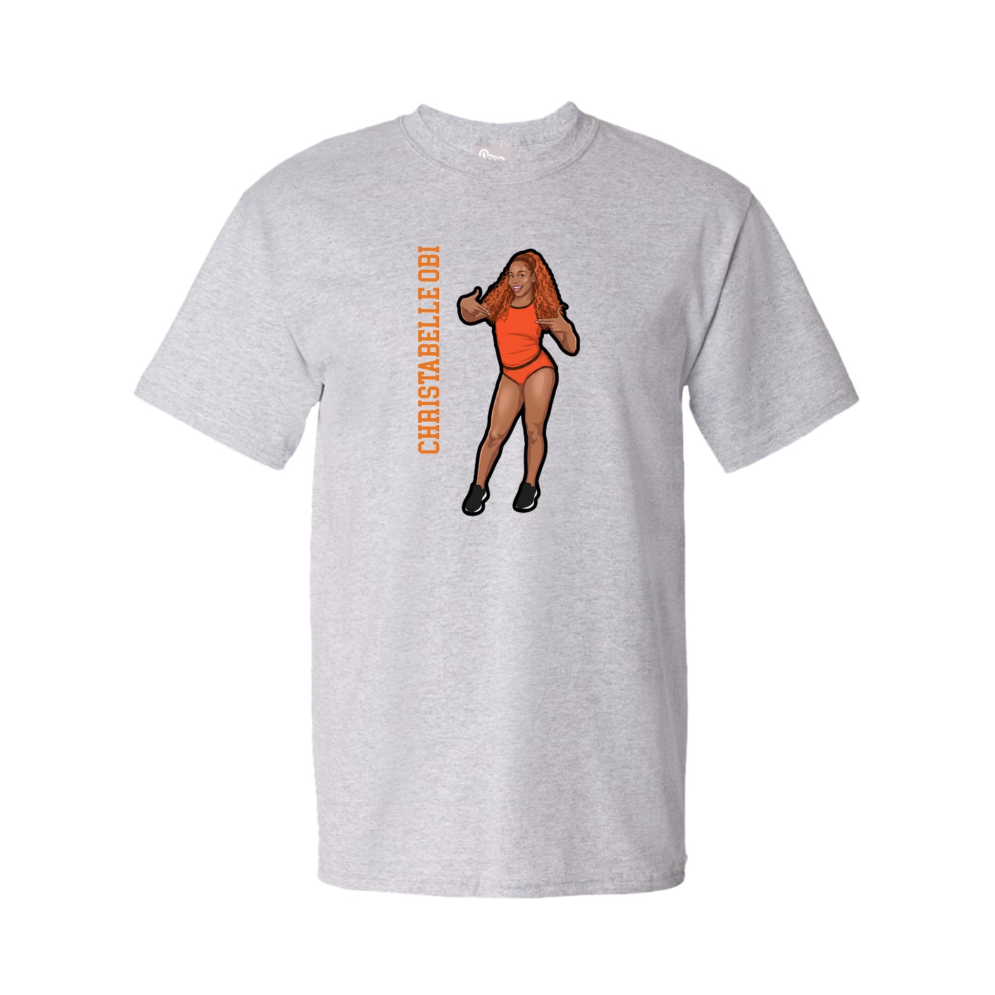 Tee — Name Vertical in Grey