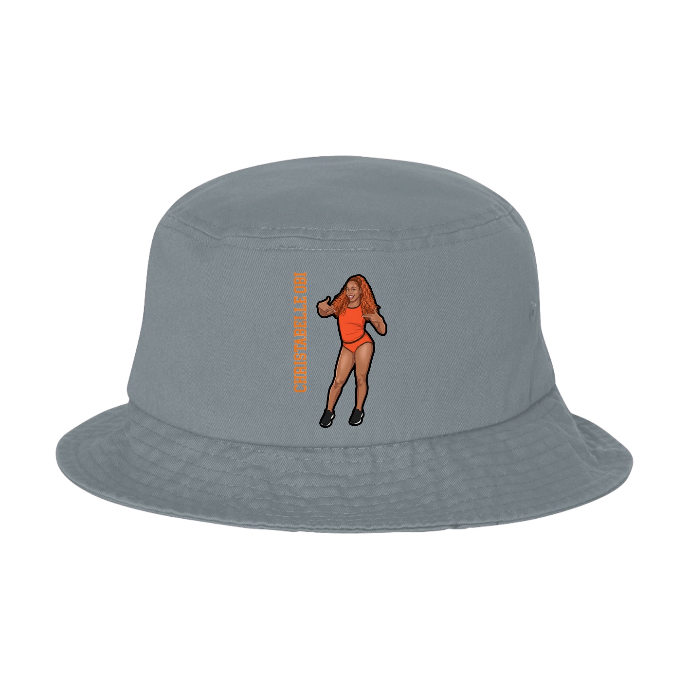 Bucket Cap — Name Vertical in Grey