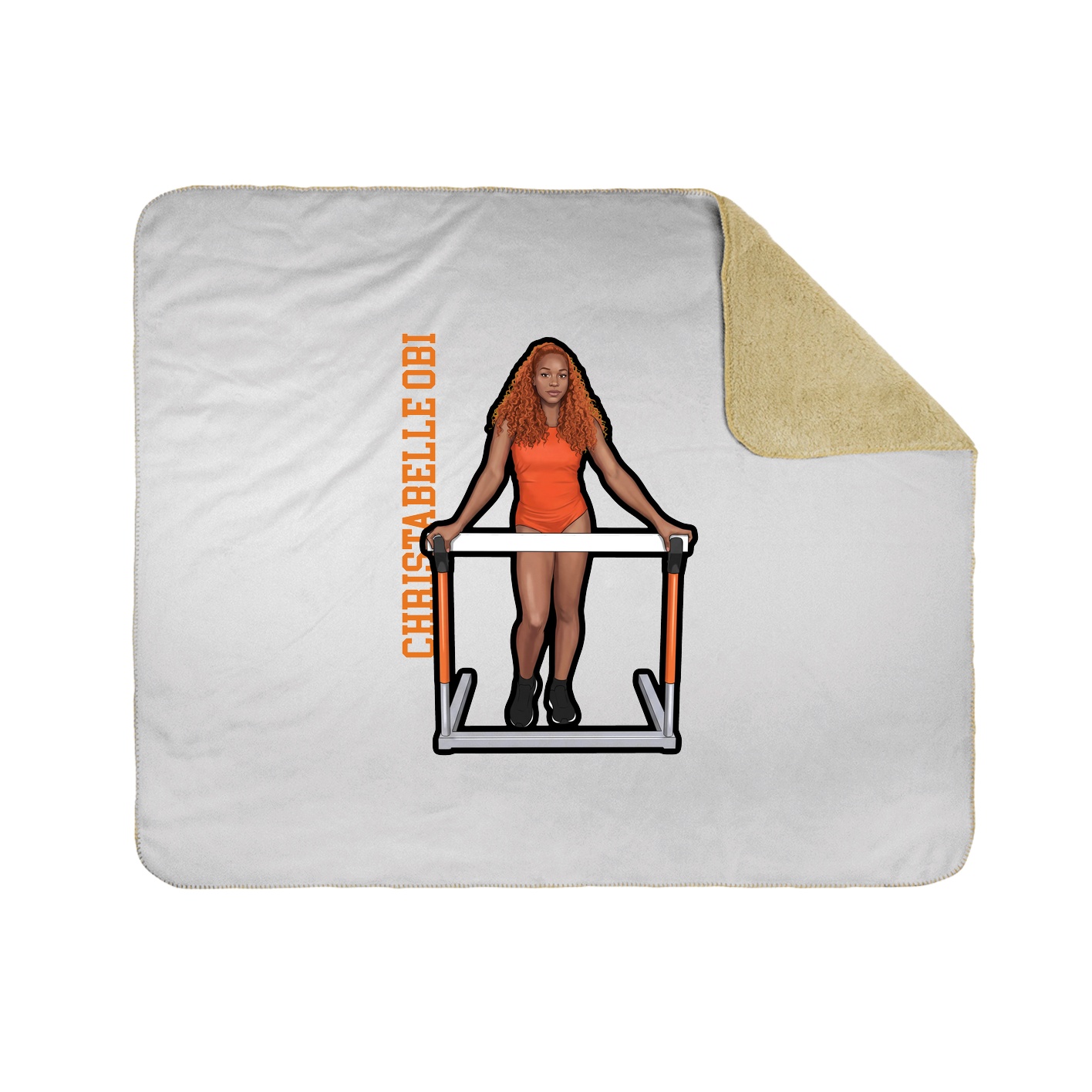 Throw Blanket — Name Vertical in White