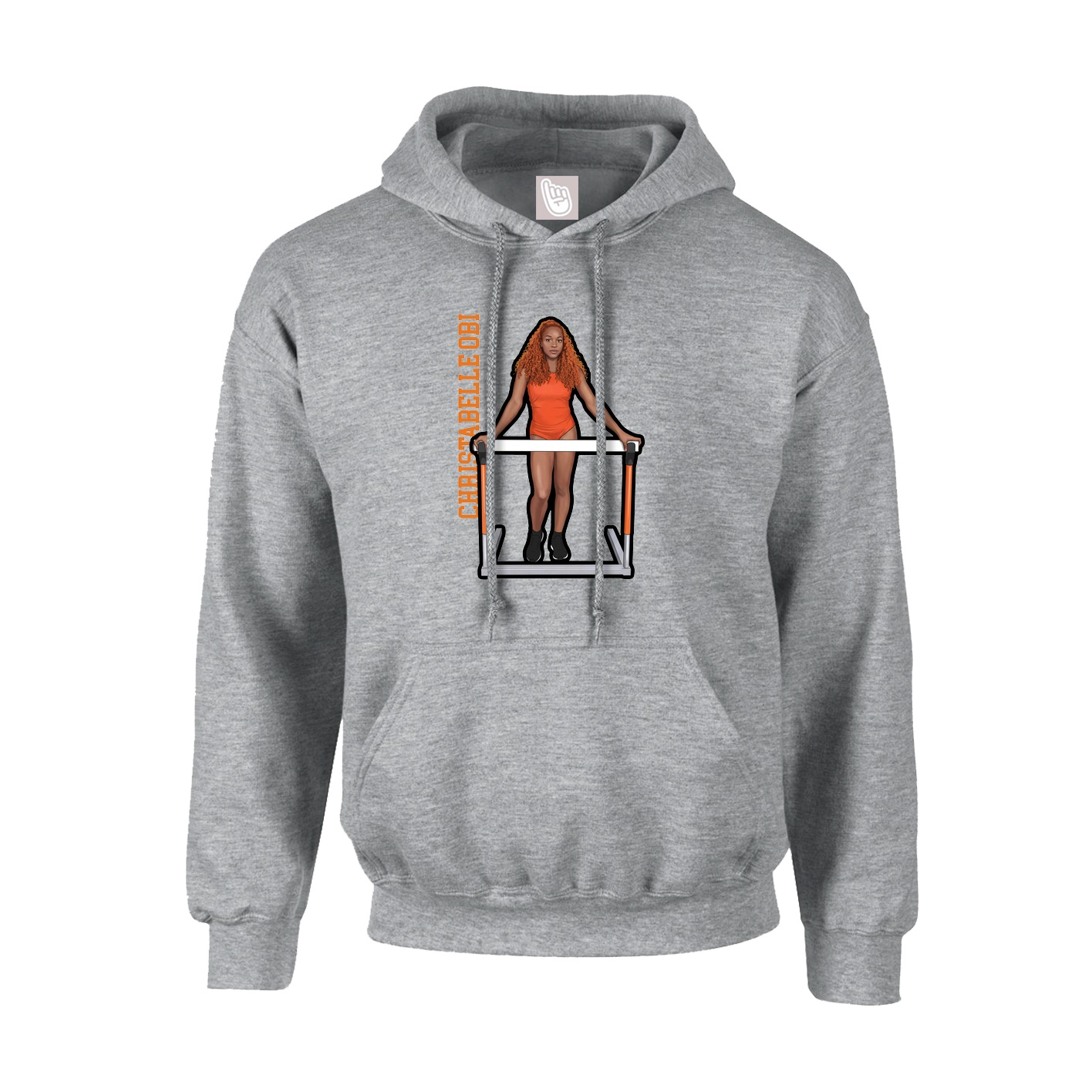 Youth Hoodie — Name Vertical in Grey